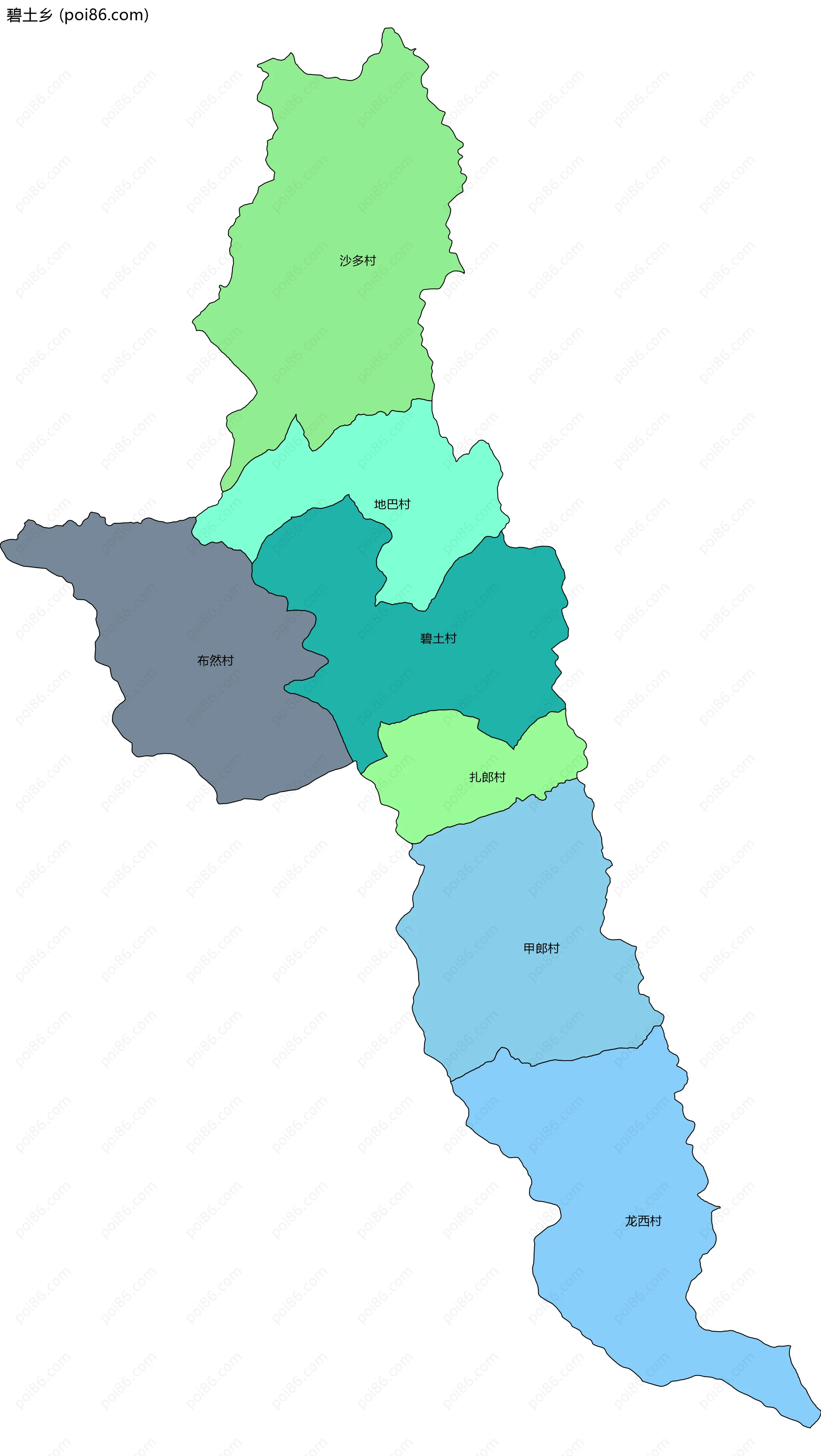 碧土乡边界地图(五级行政区划)