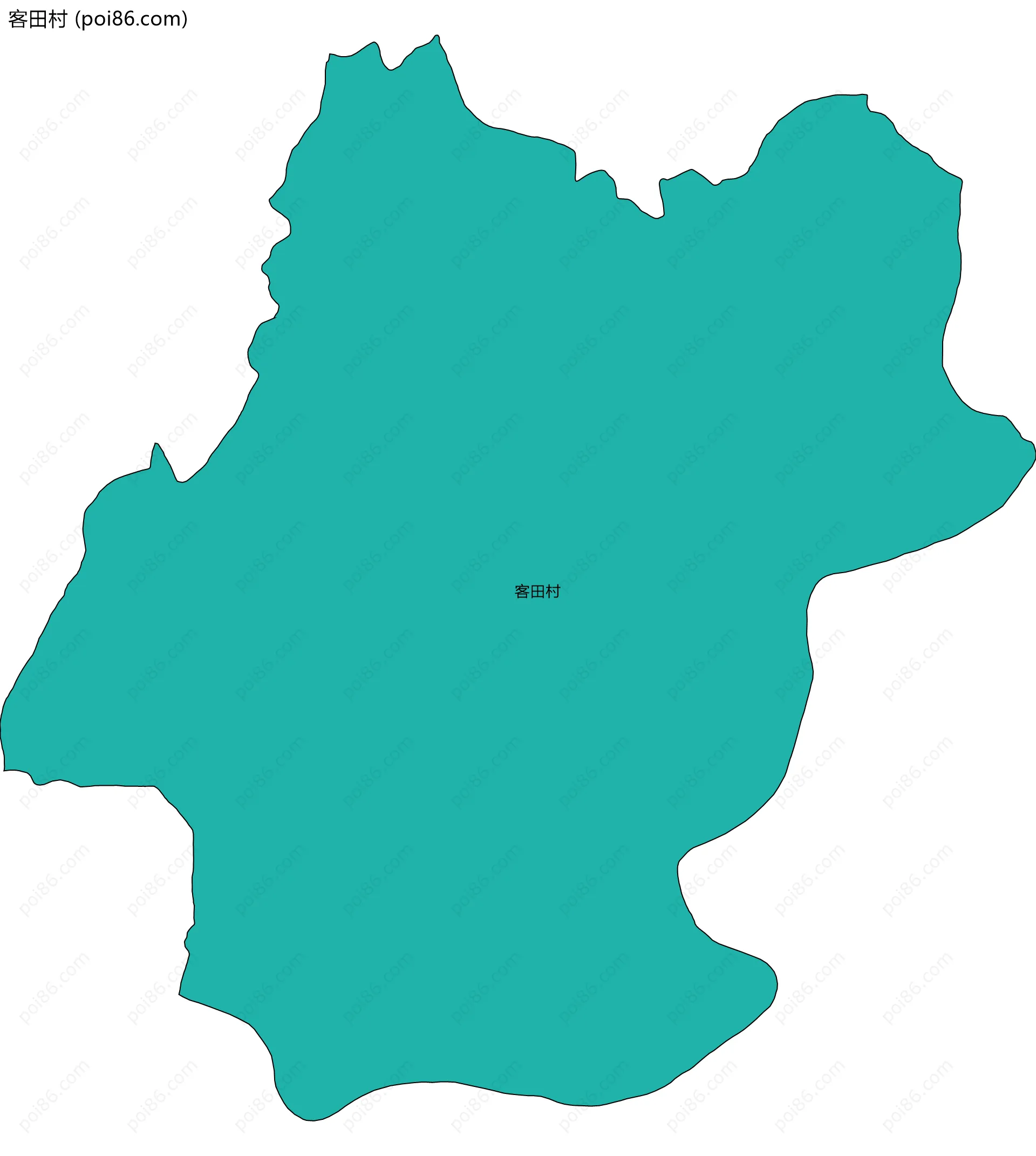 客田村边界地图