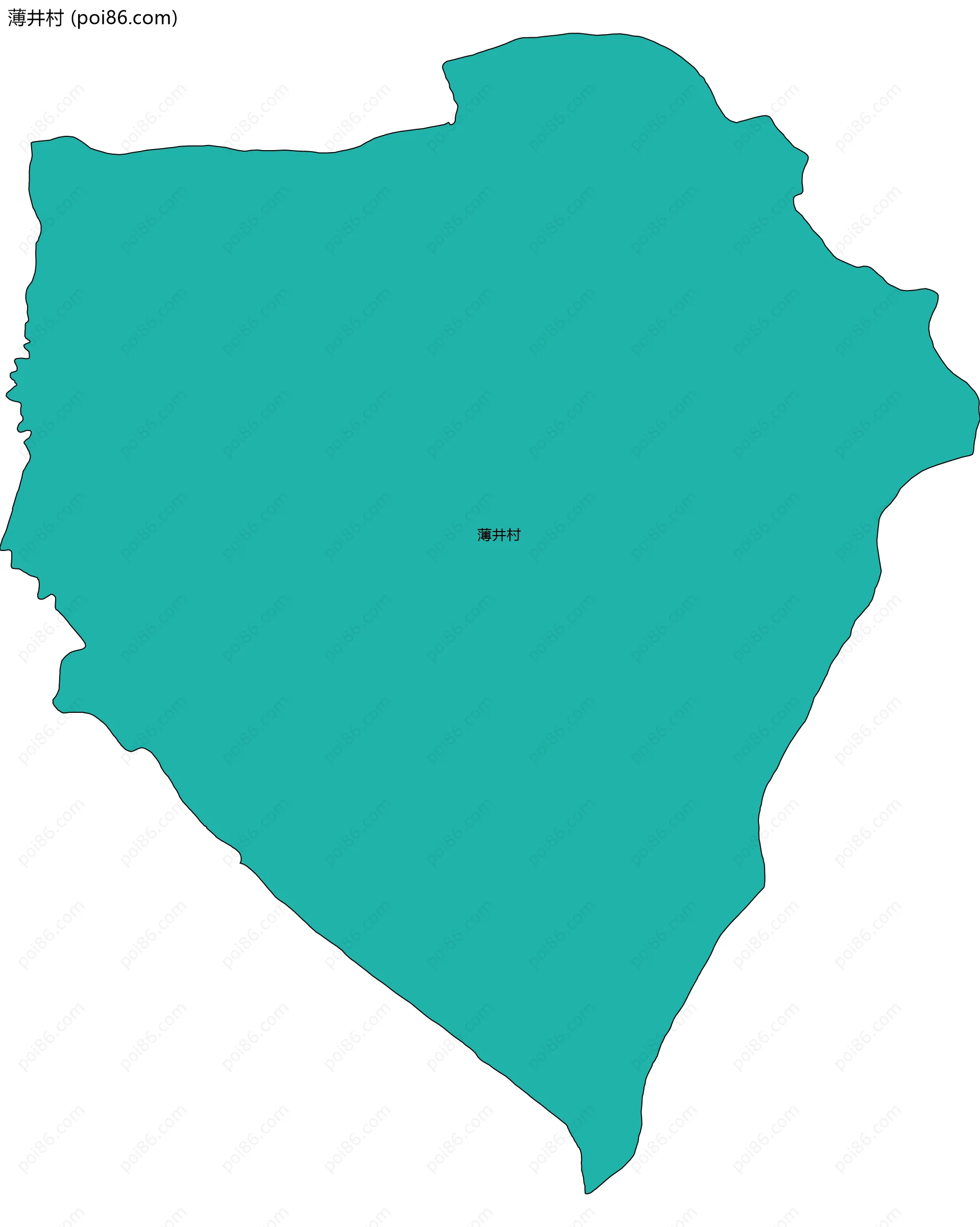 薄井村边界地图