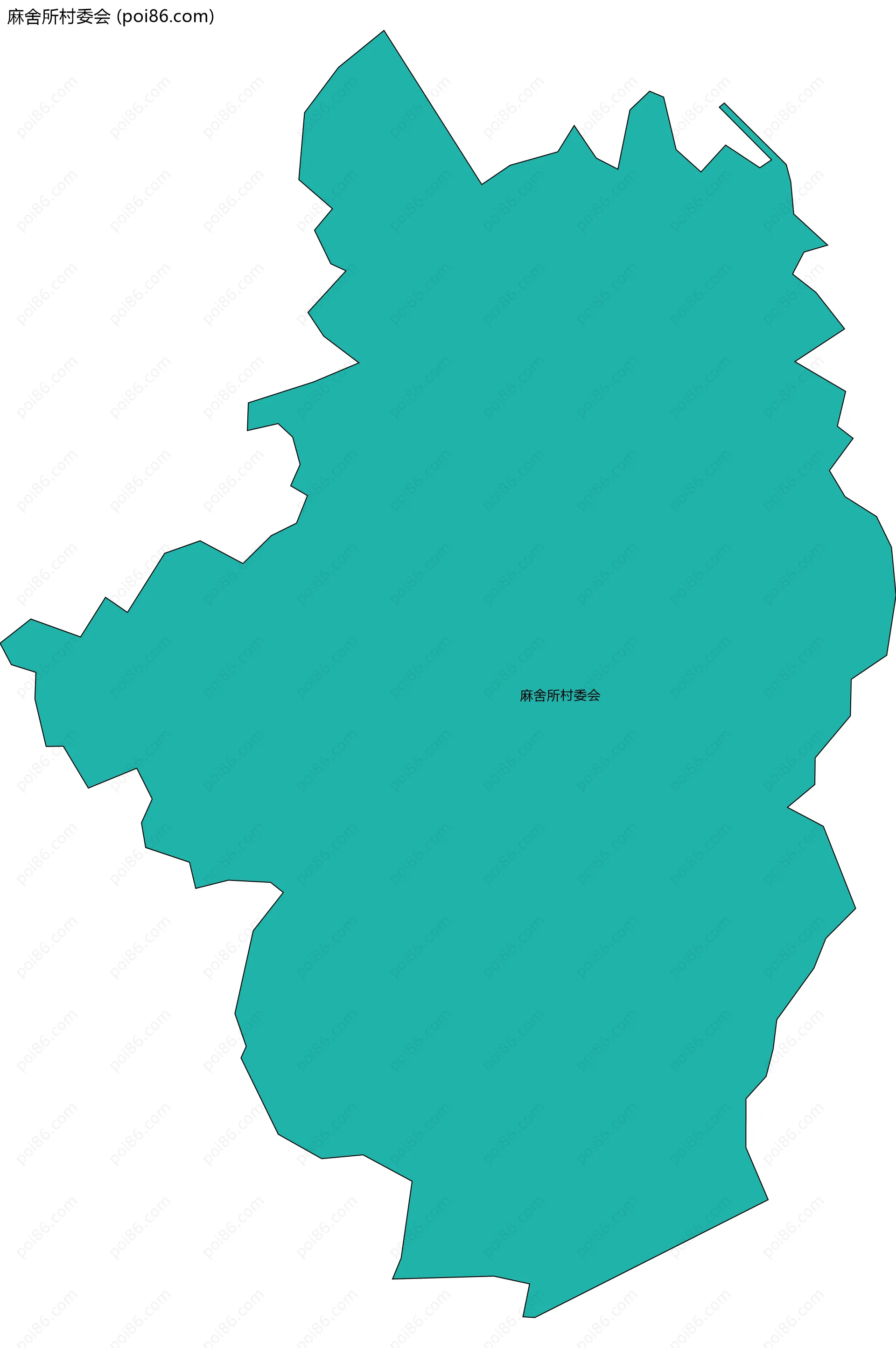 麻舍所村委会边界地图