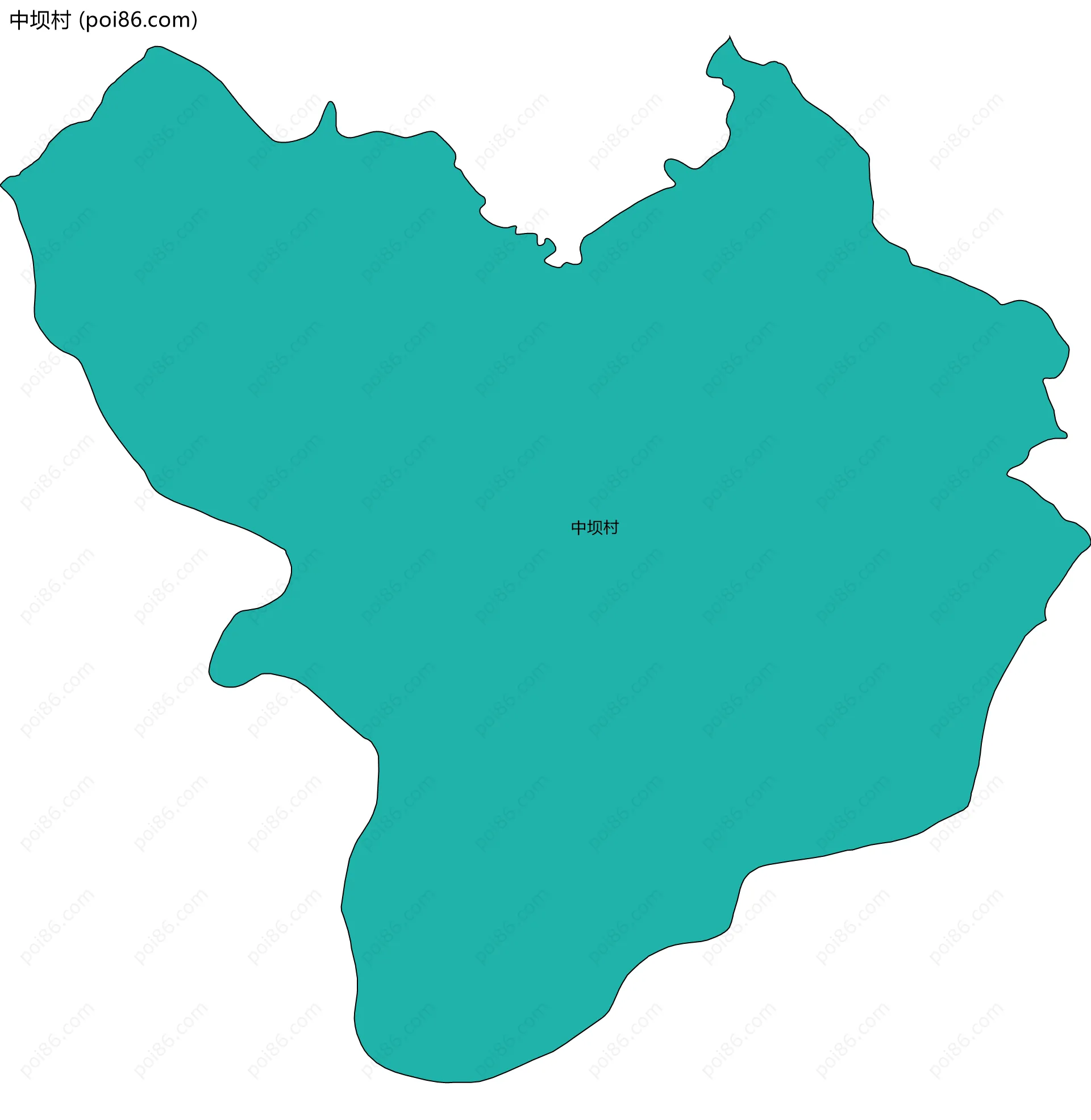 中坝村边界地图