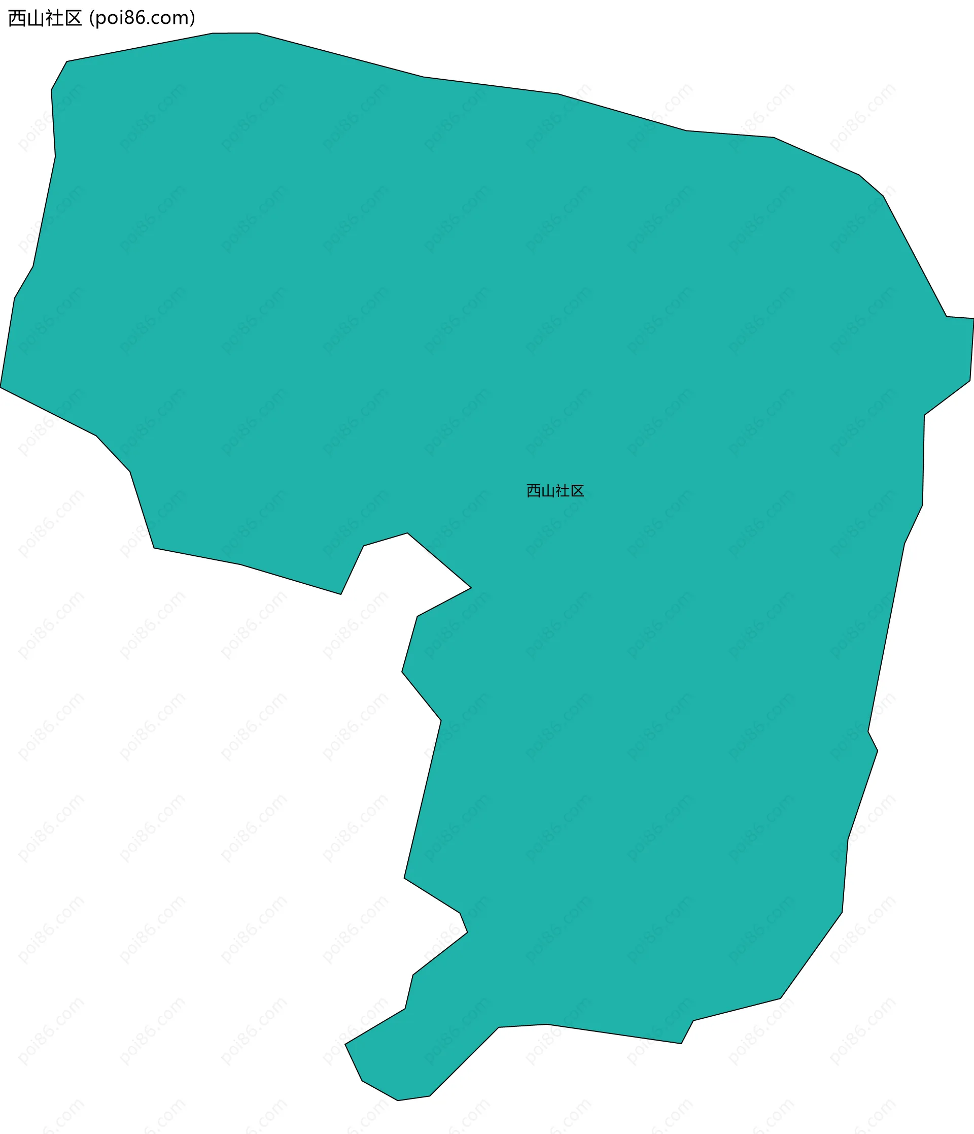 西山社区边界地图
