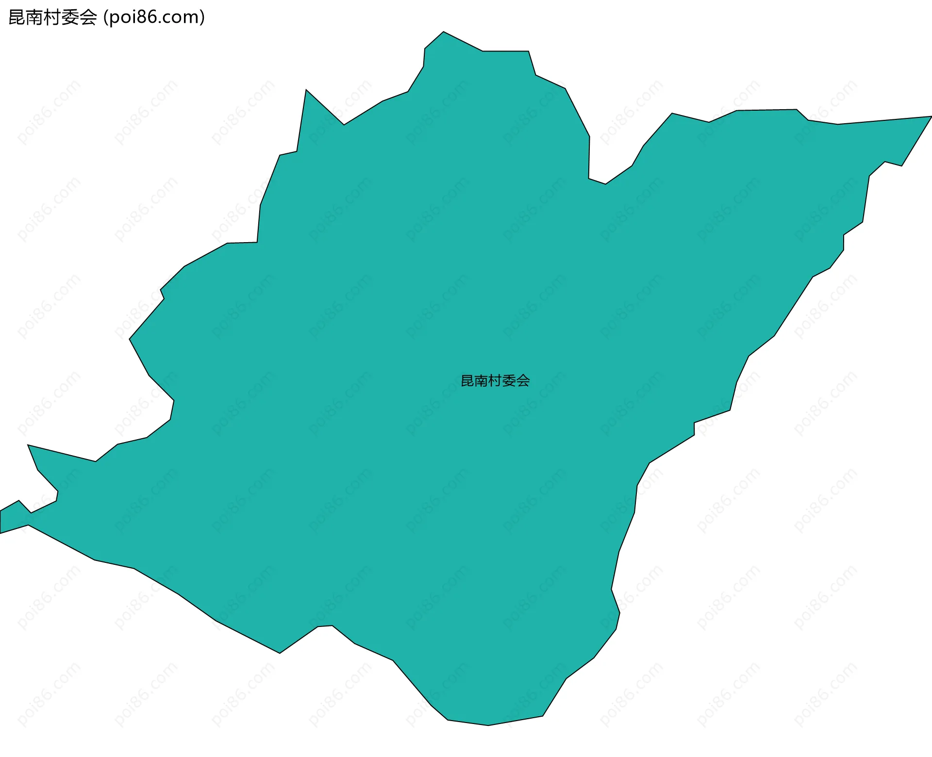 昆南村委会边界地图