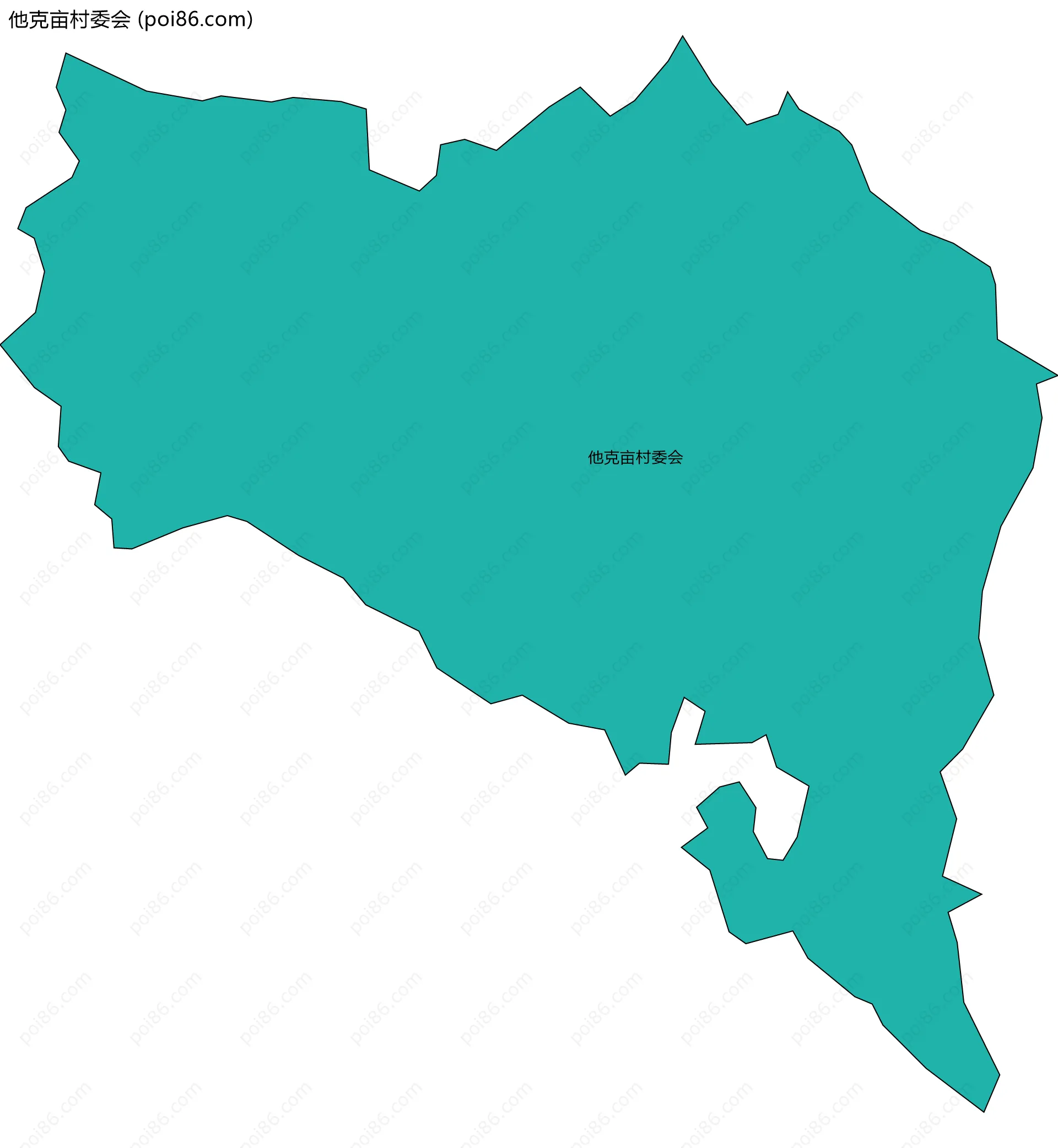 他克亩村委会边界地图