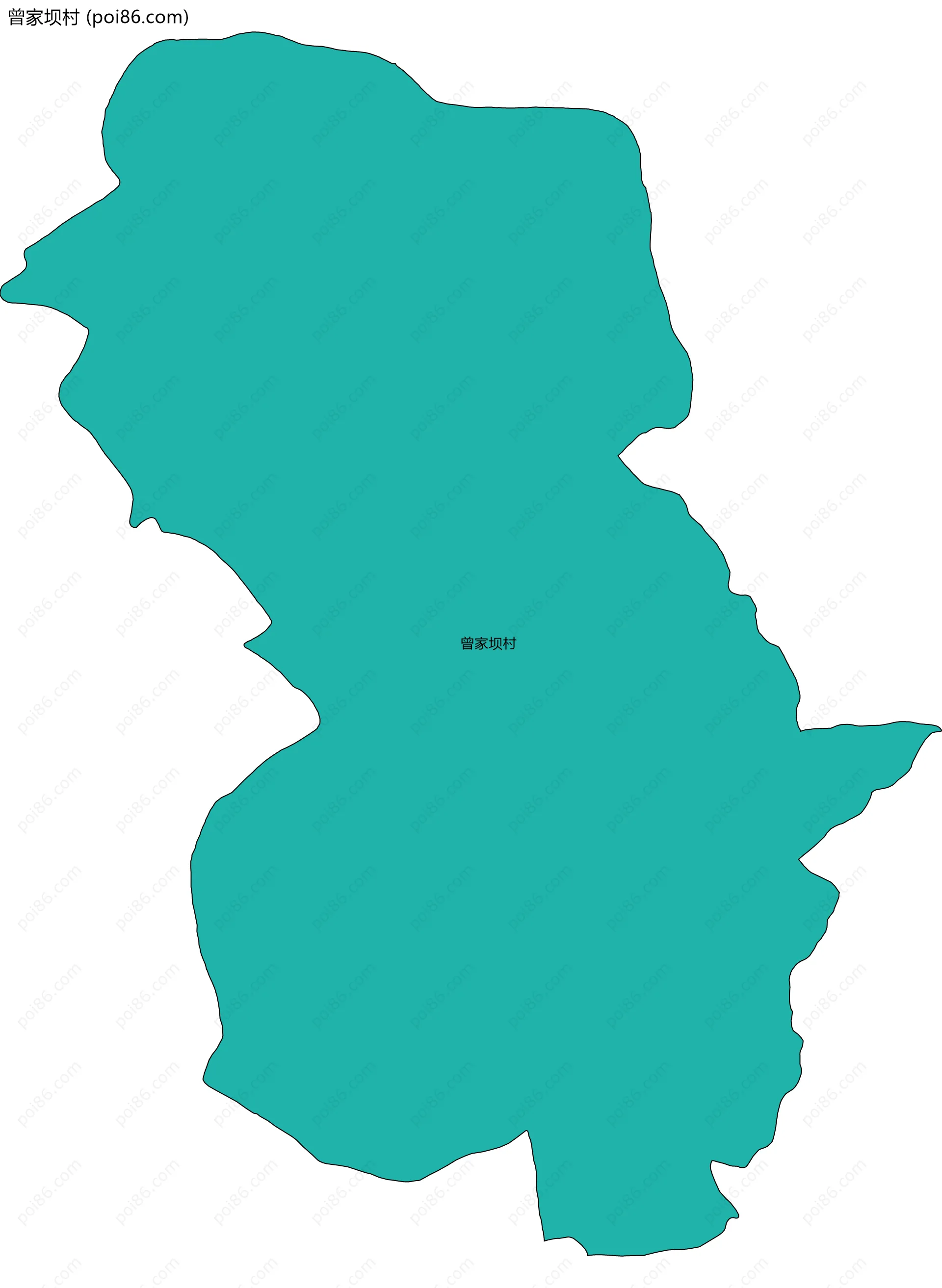 曾家坝村边界地图