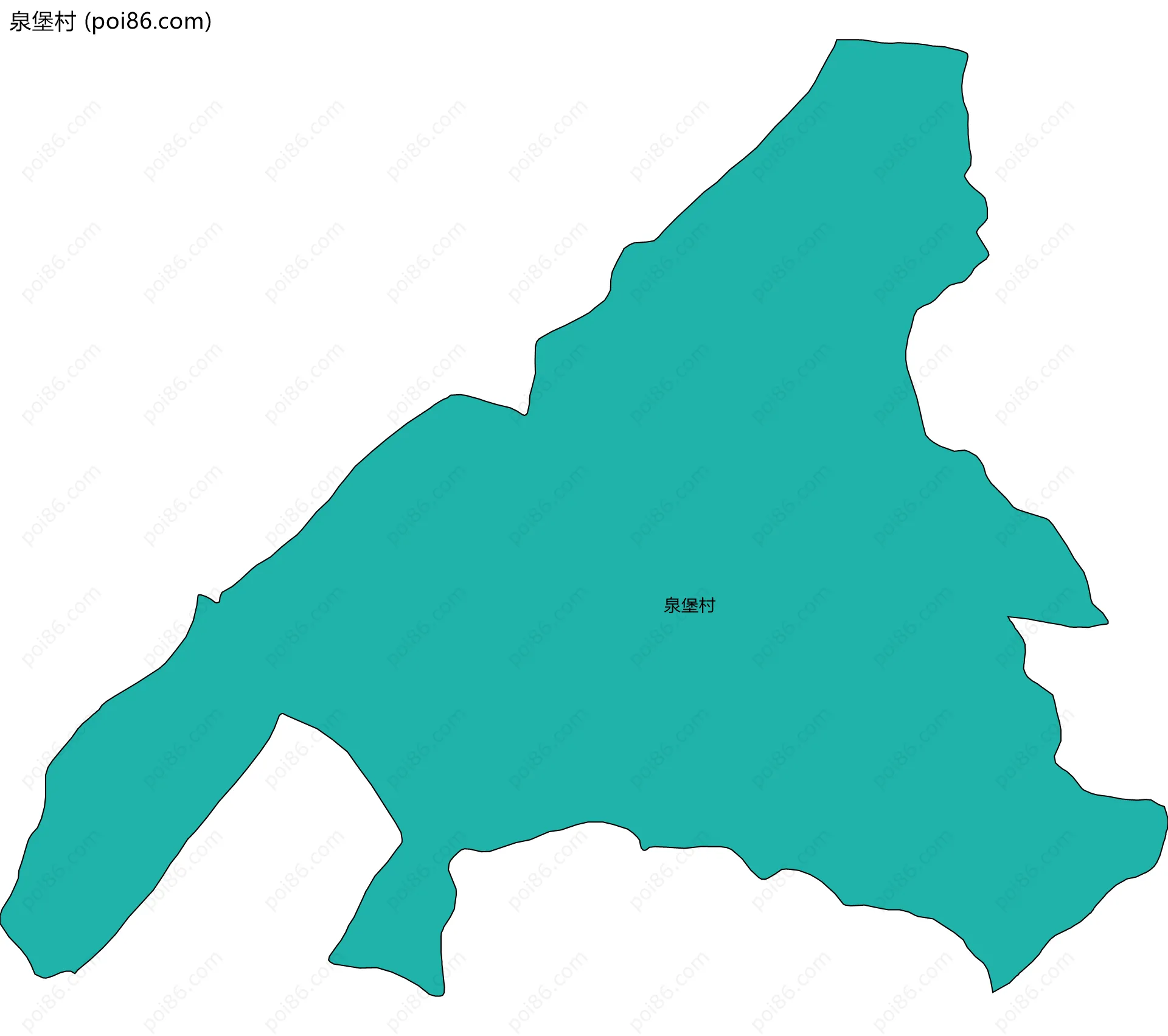泉堡村边界地图