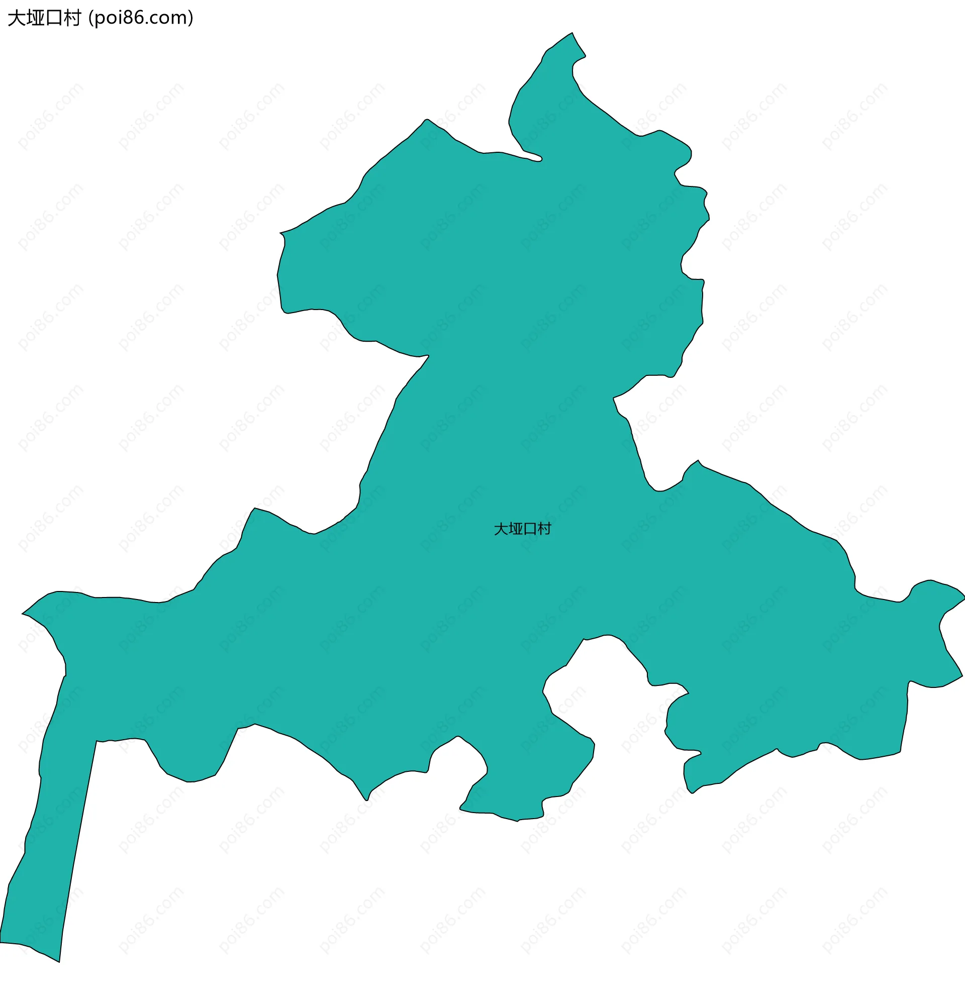 大垭口村边界地图