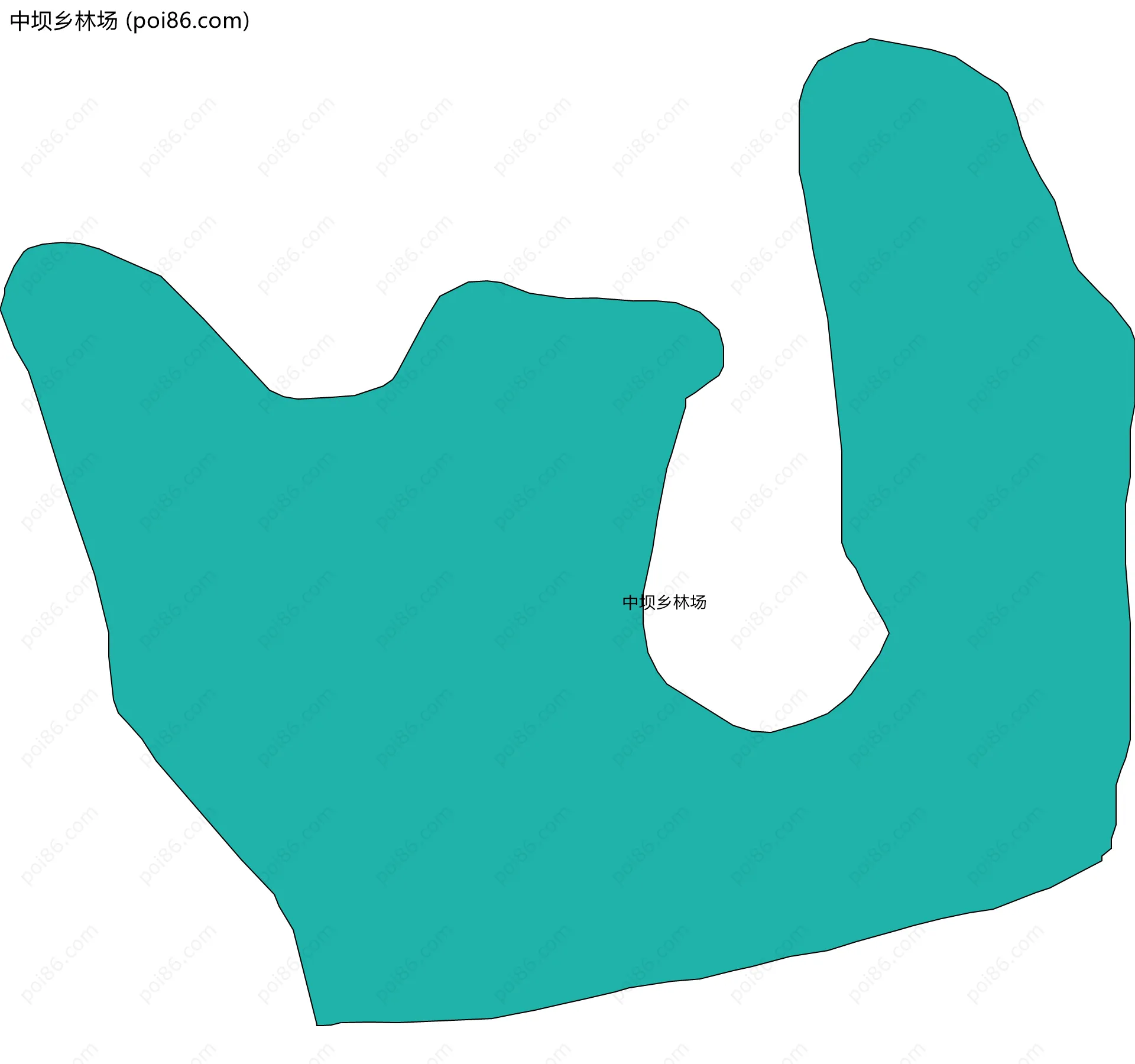 中坝乡林场边界地图