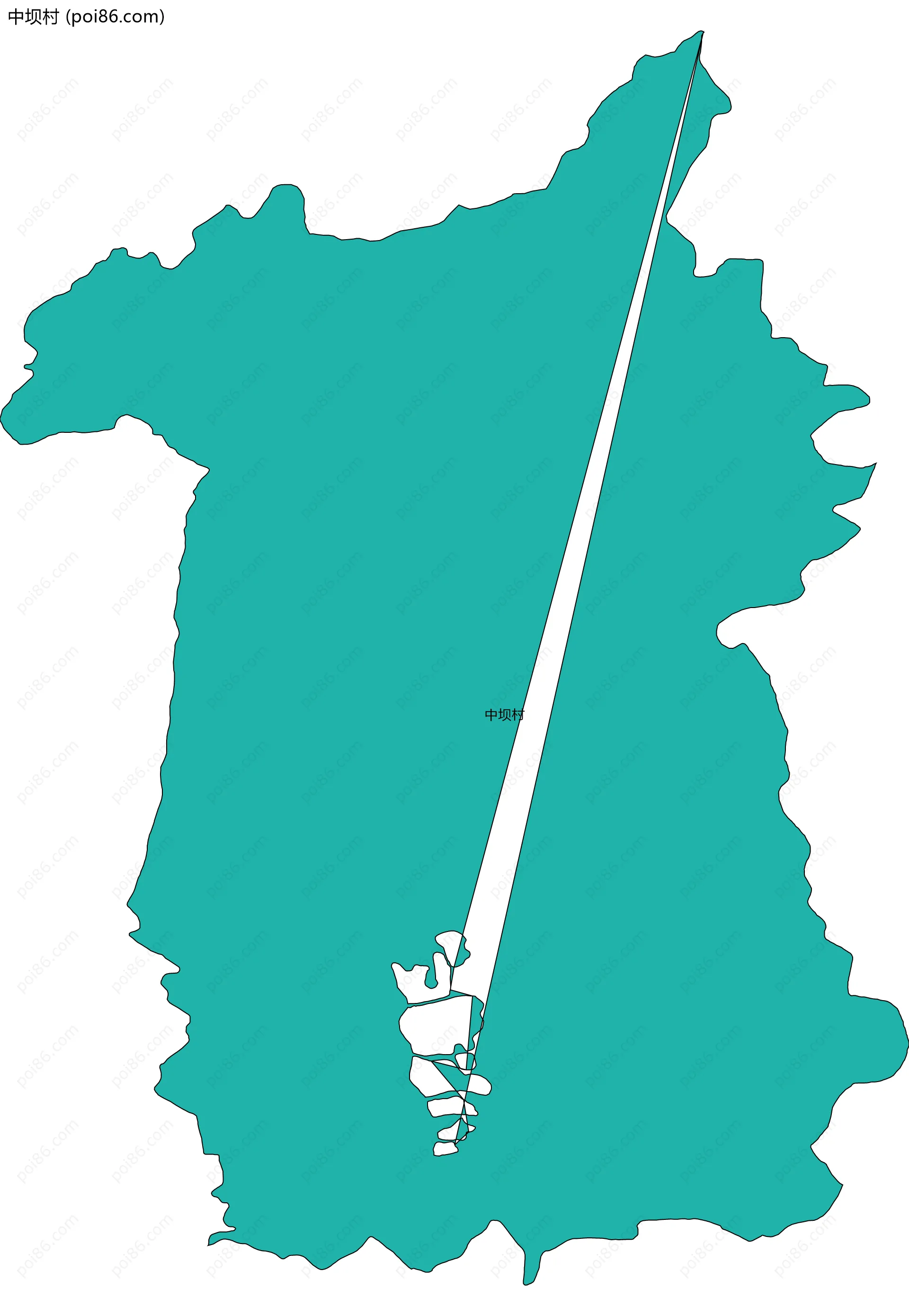 中坝村边界地图