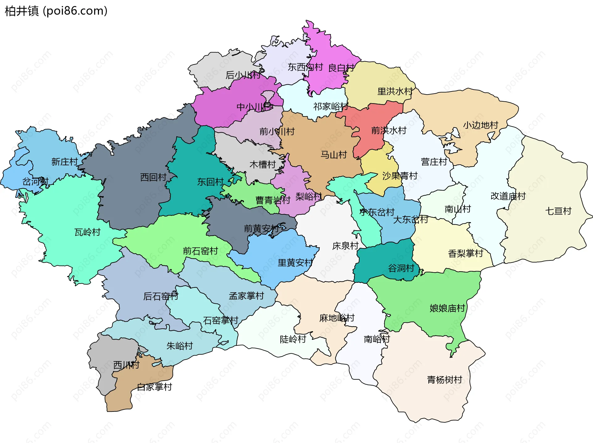 柏井镇边界地图(五级行政区划)