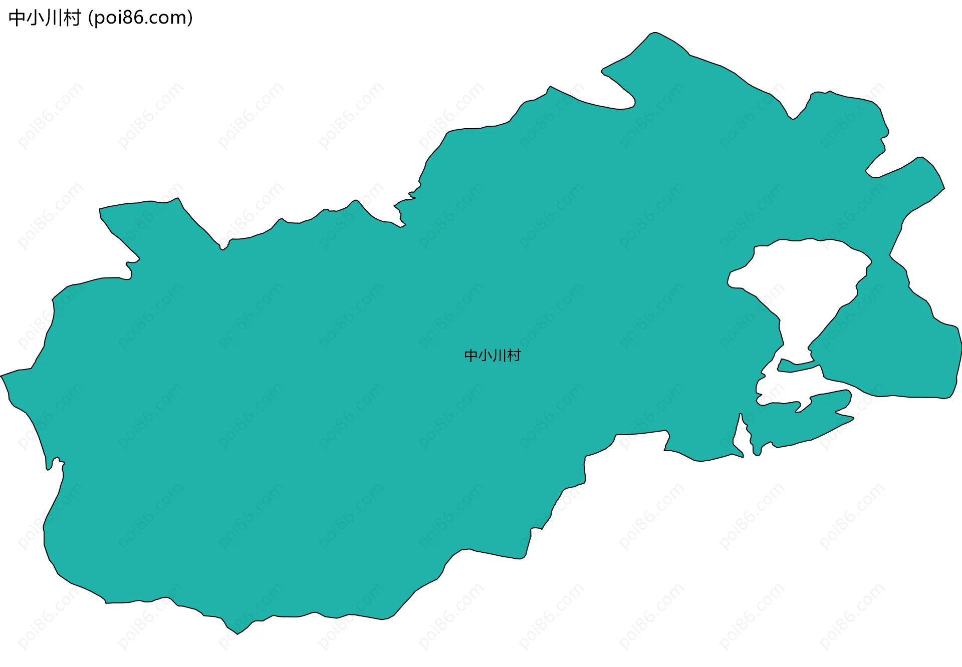 中小川村边界地图