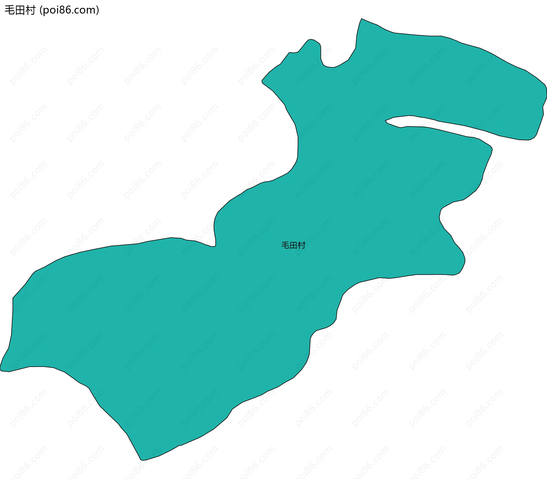 毛田村边界地图