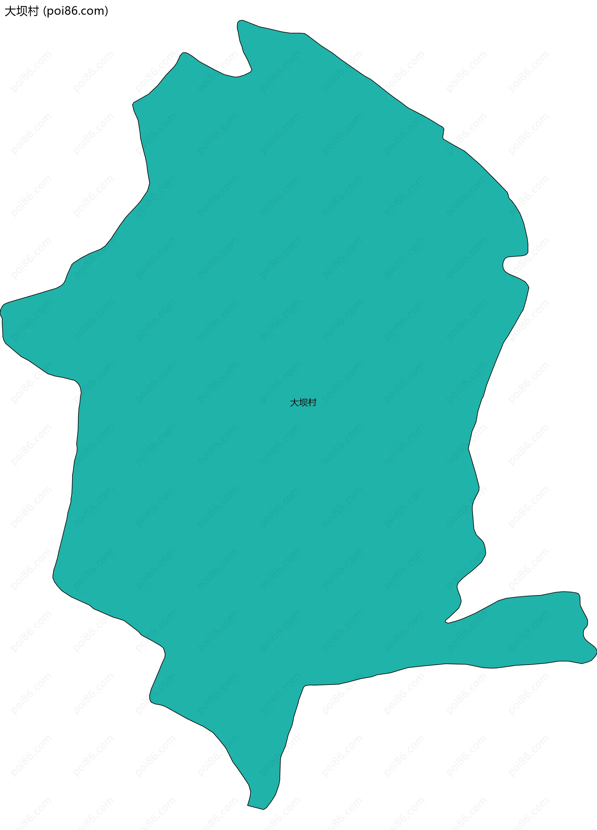 大坝村边界地图