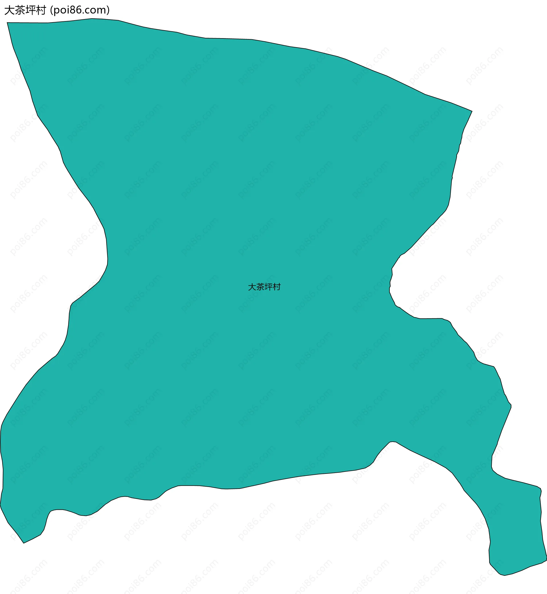 大茶坪村边界地图