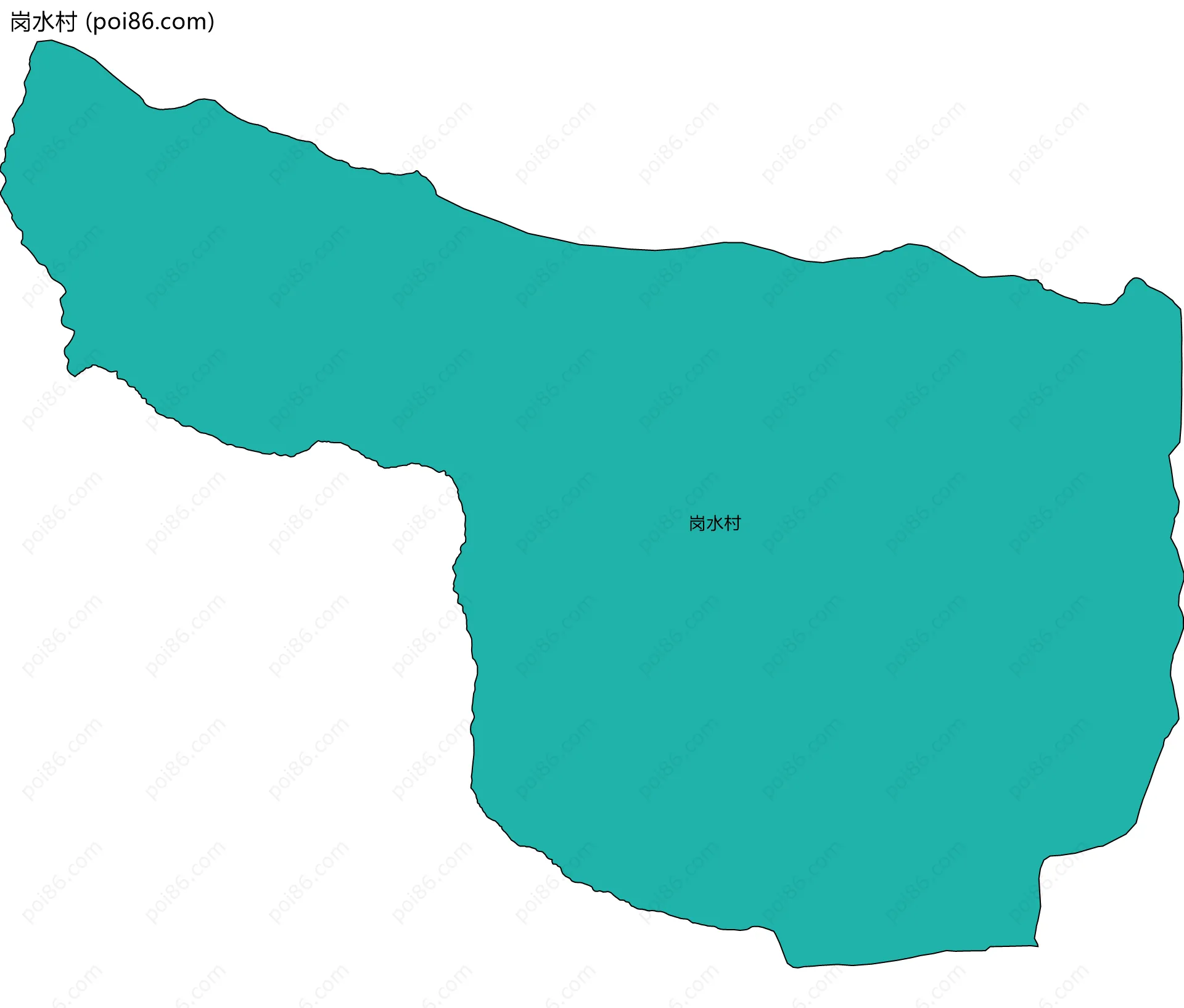 岗水村边界地图