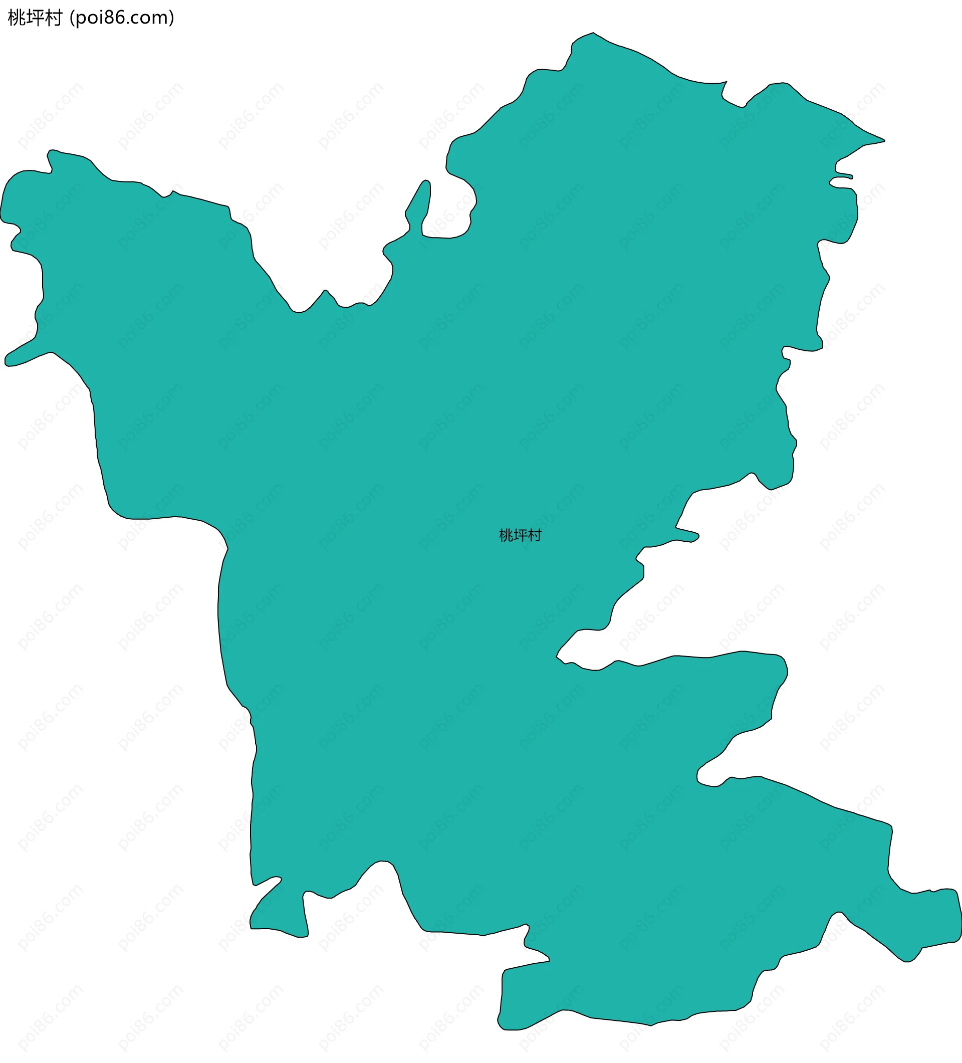 桃坪村边界地图