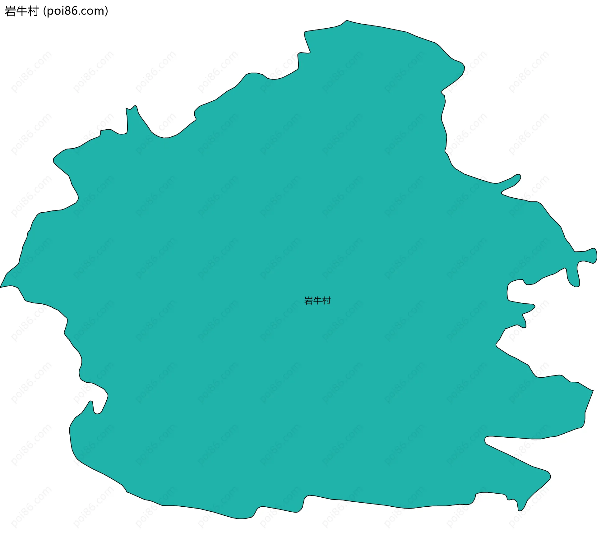 岩牛村边界地图