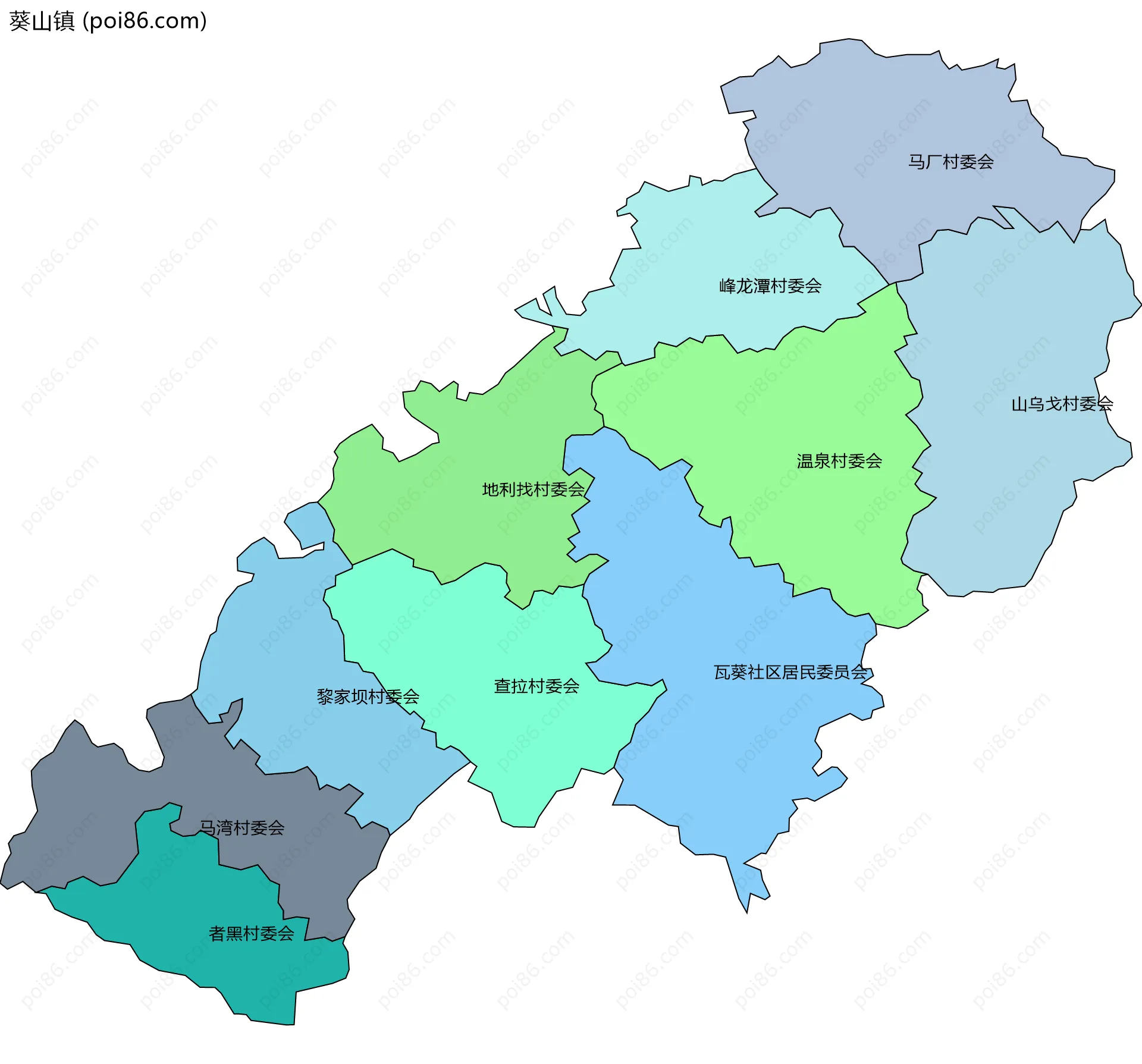 葵山镇边界地图(五级行政区划)