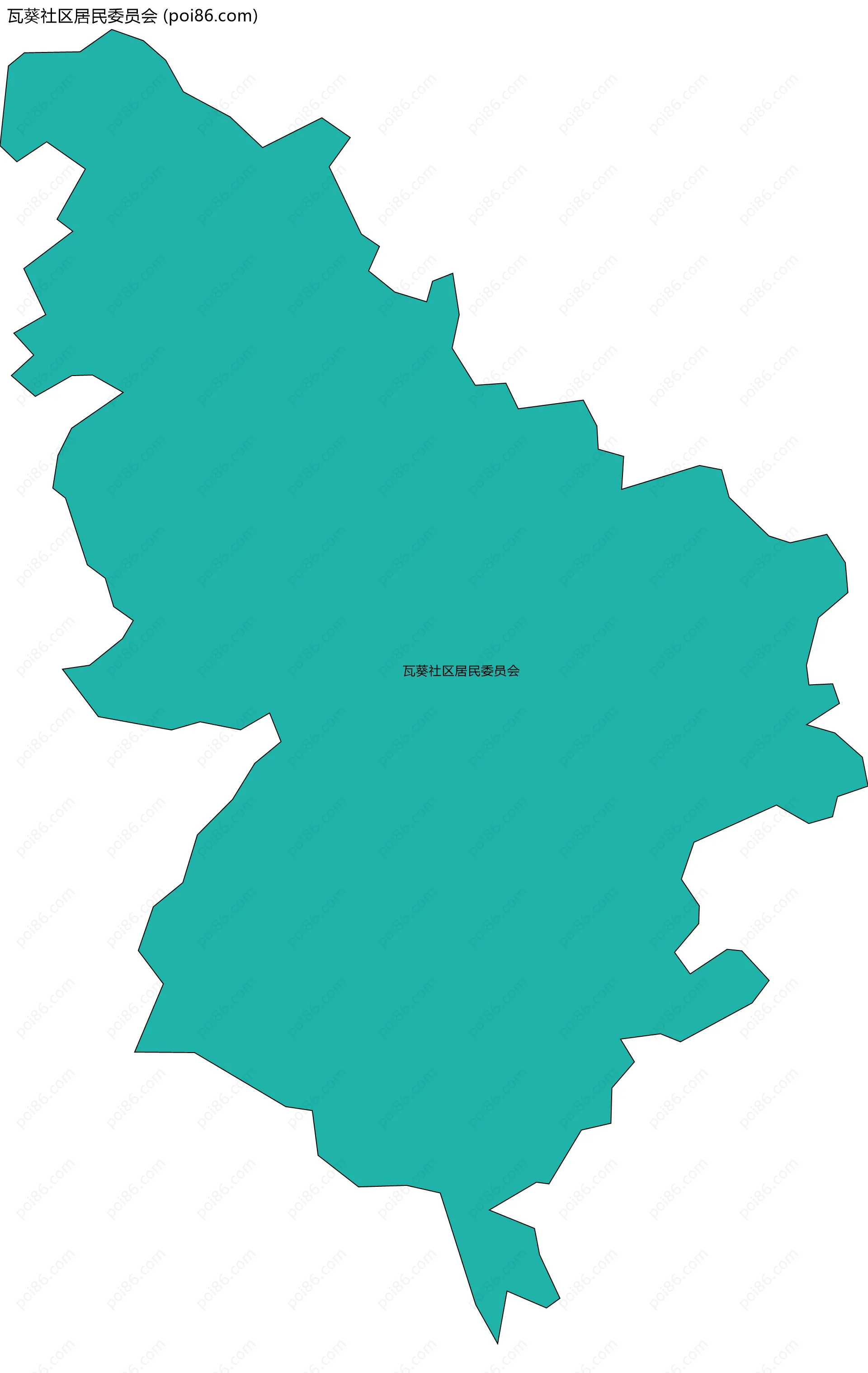 瓦葵社区居民委员会边界地图