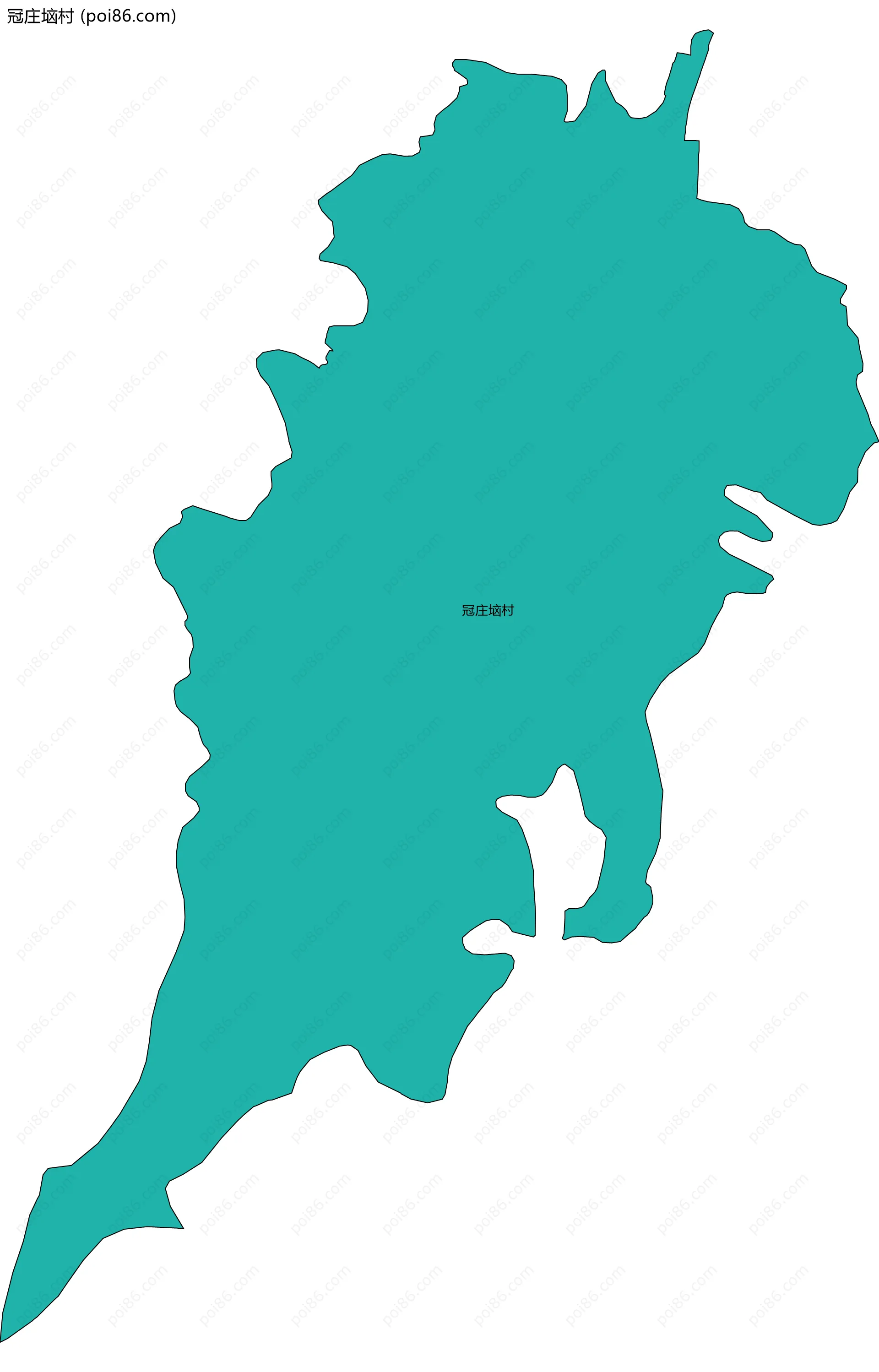 冠庄垴村边界地图