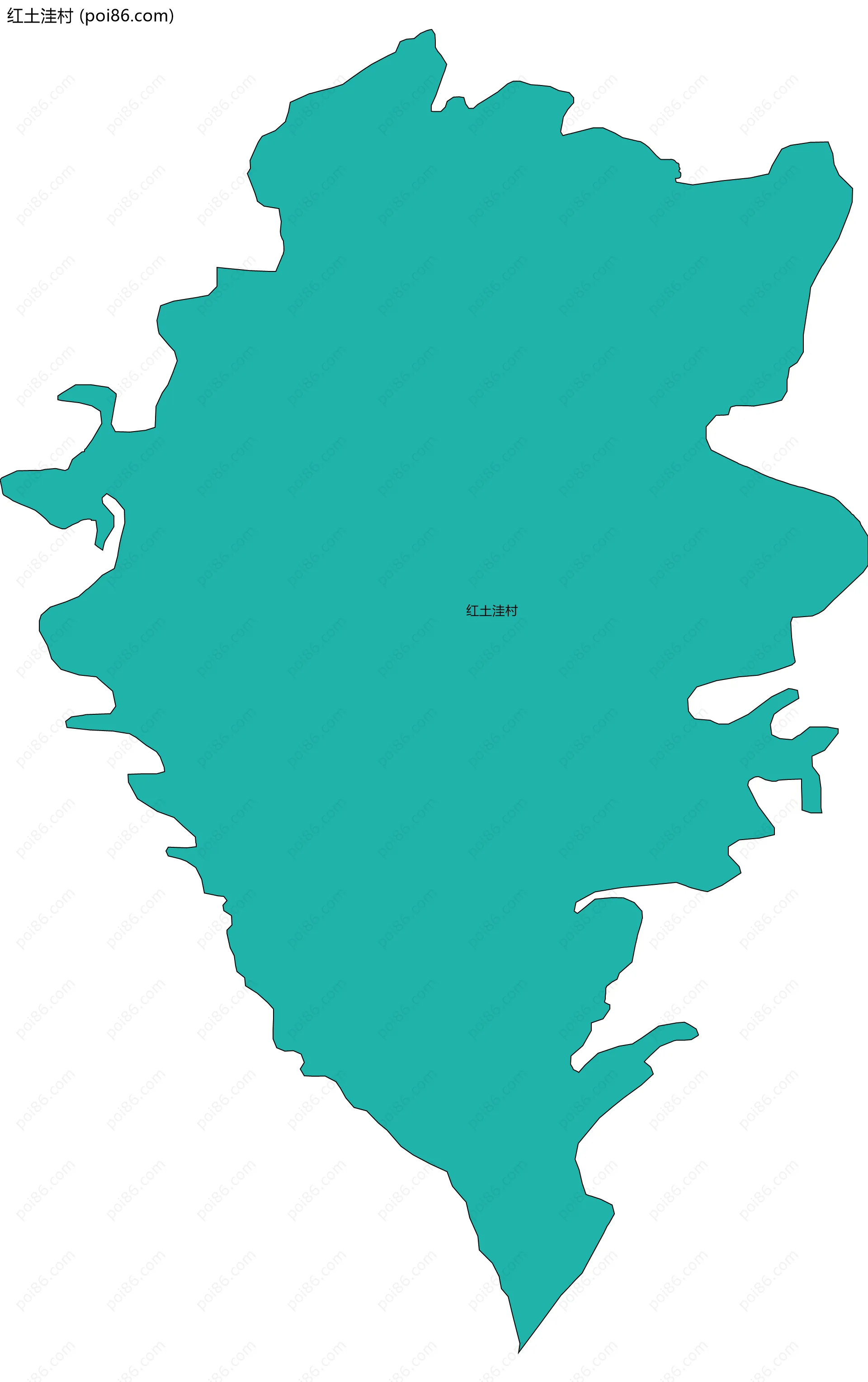 红土洼村边界地图