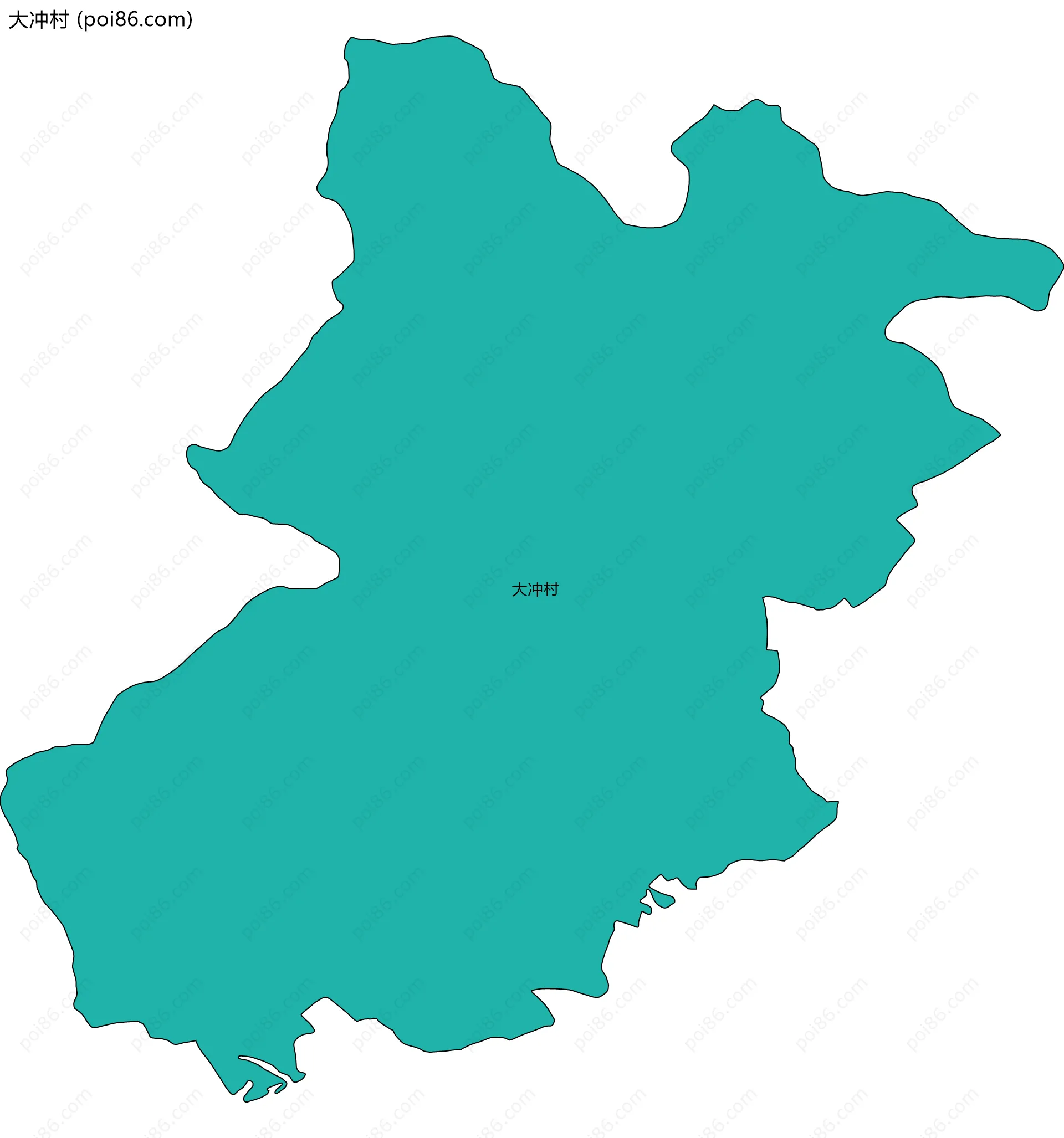 大冲村边界地图