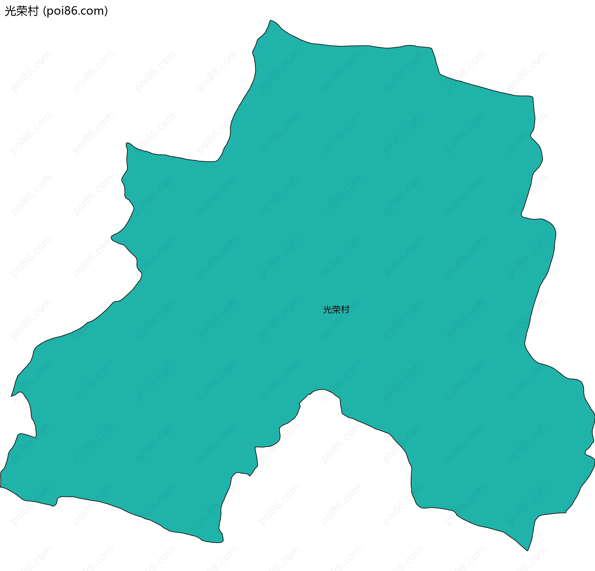 光荣村边界地图