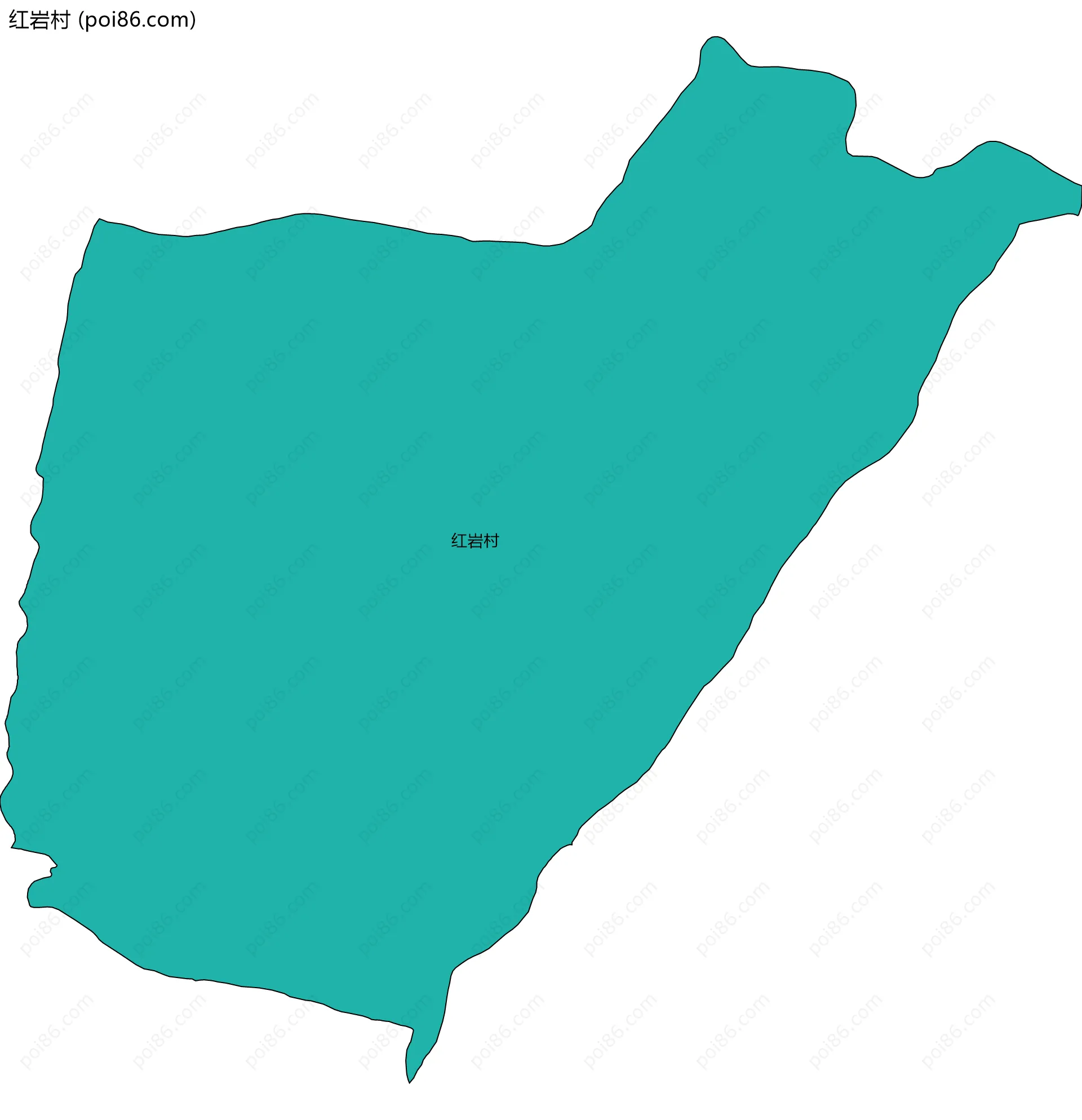 红岩村边界地图