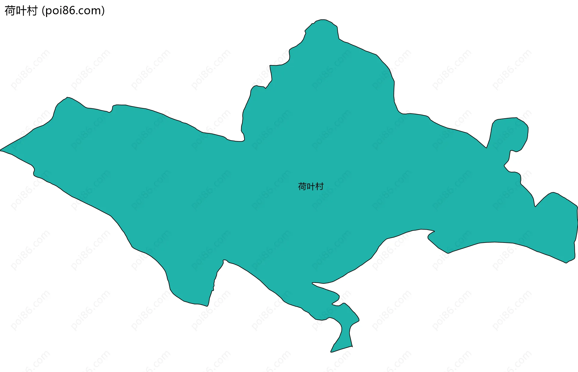 荷叶村边界地图