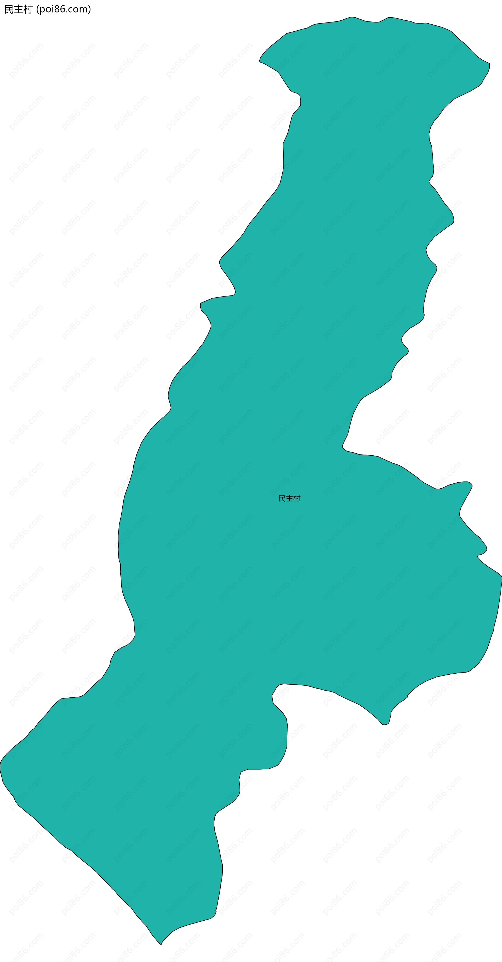 民主村边界地图