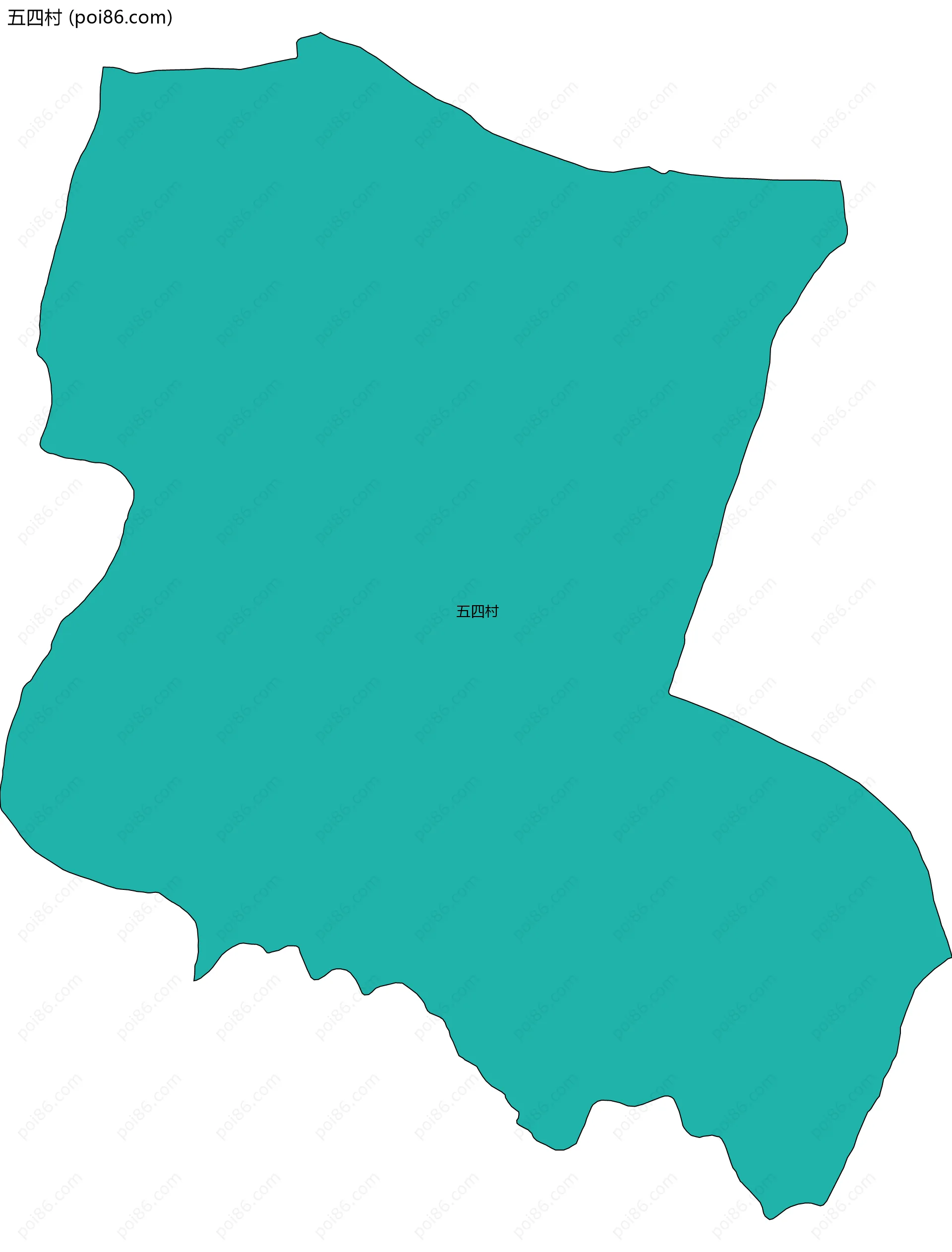 五四村边界地图