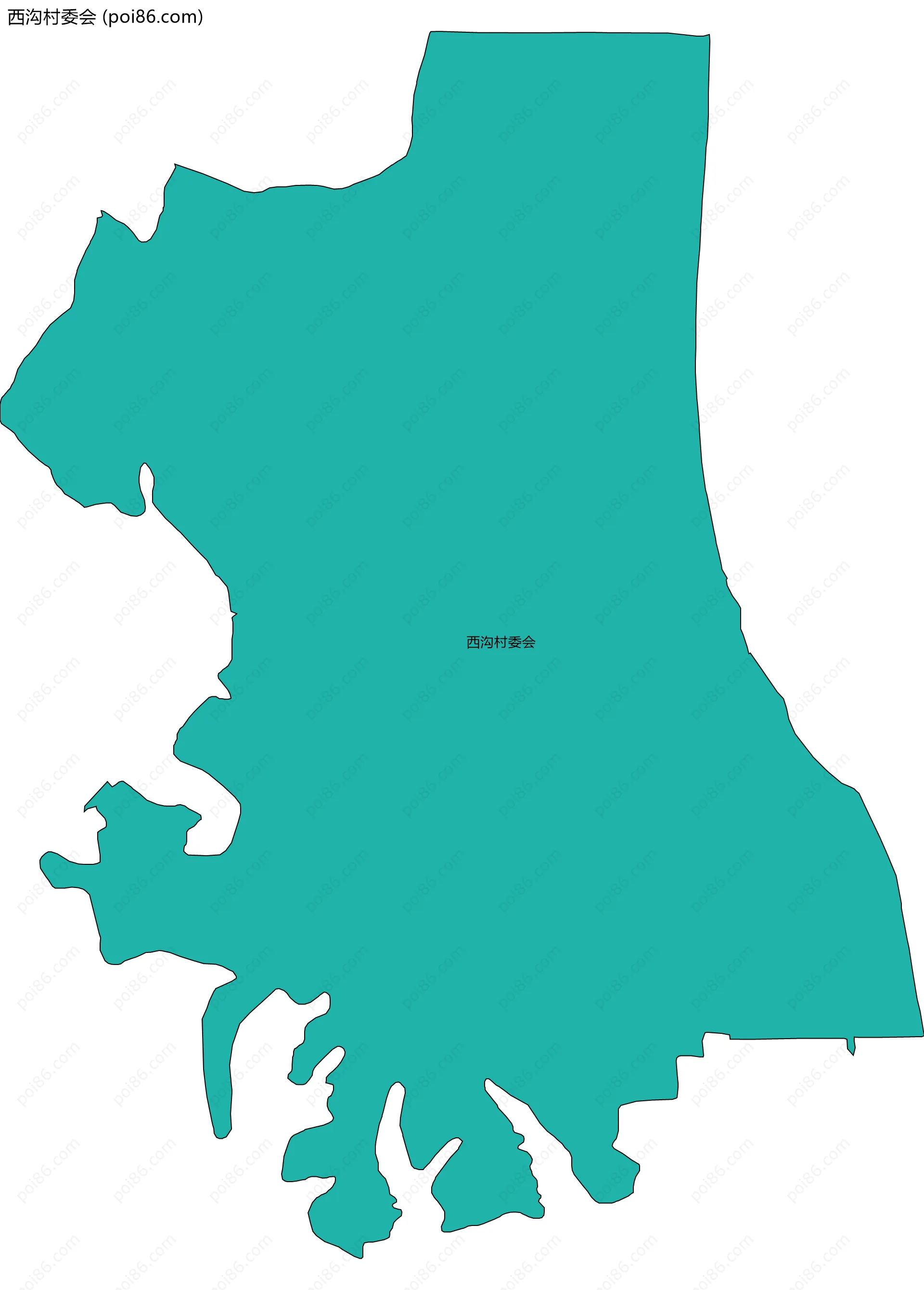 西沟村委会边界地图