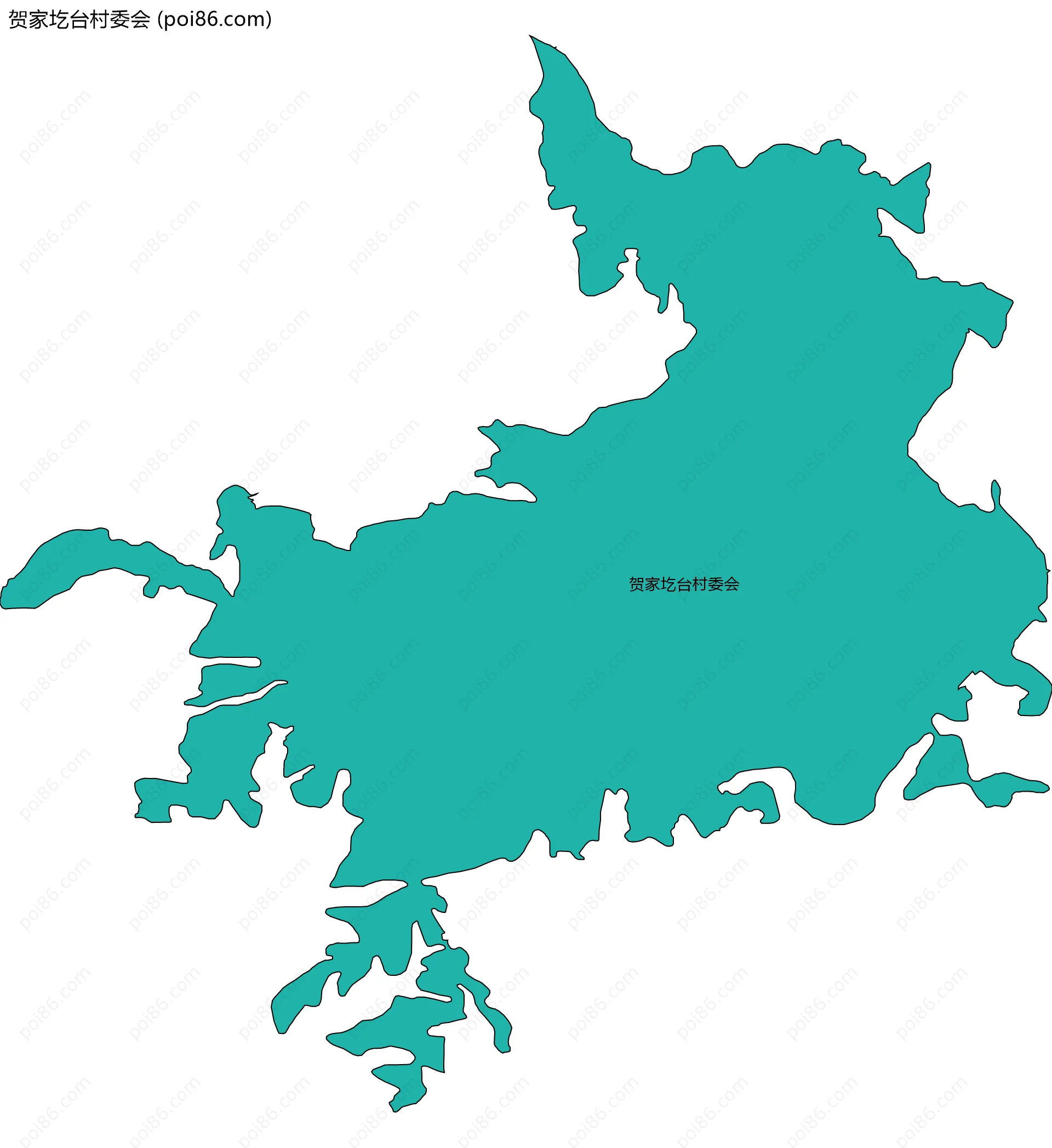贺家圪台村委会边界地图