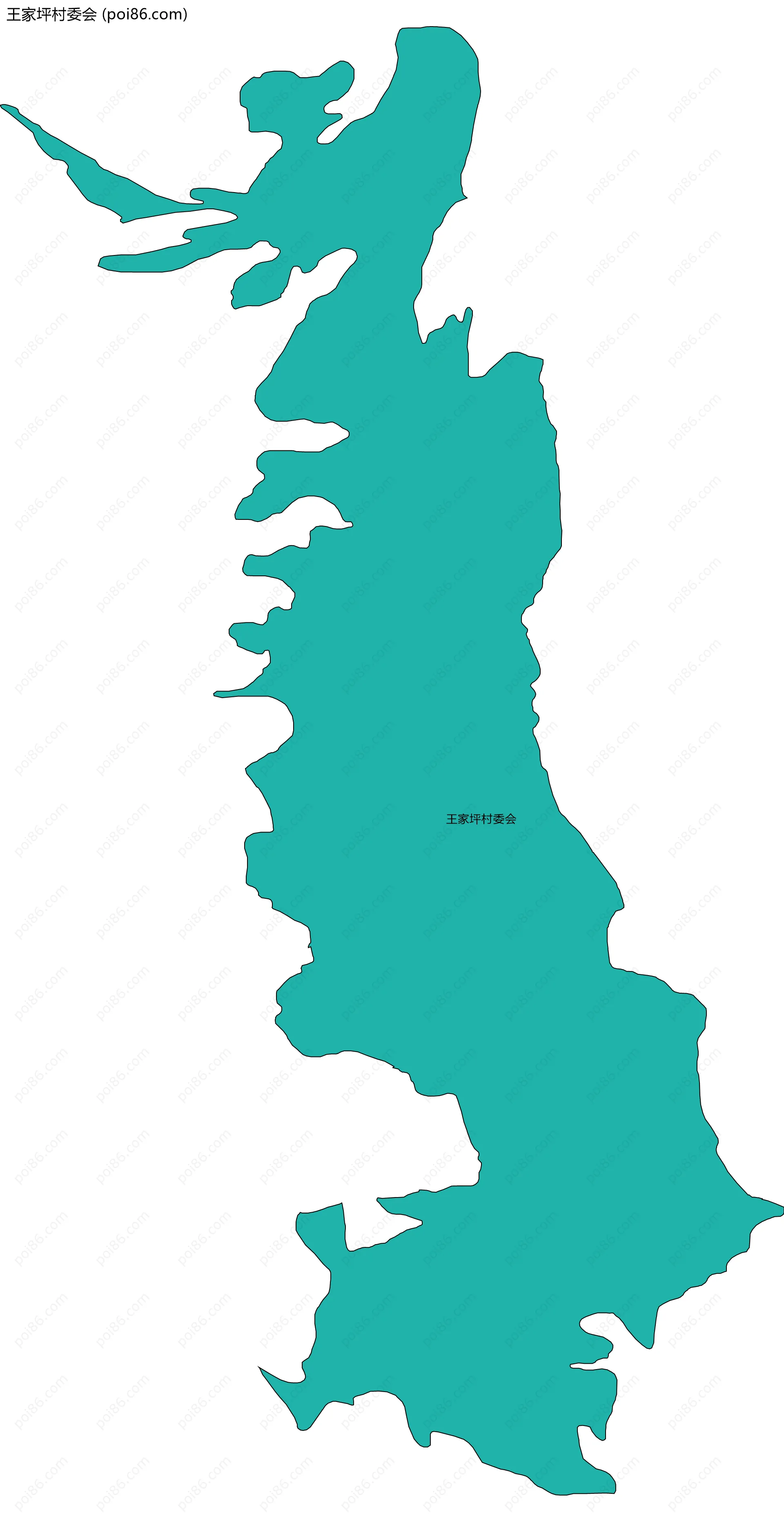 王家坪村委会边界地图