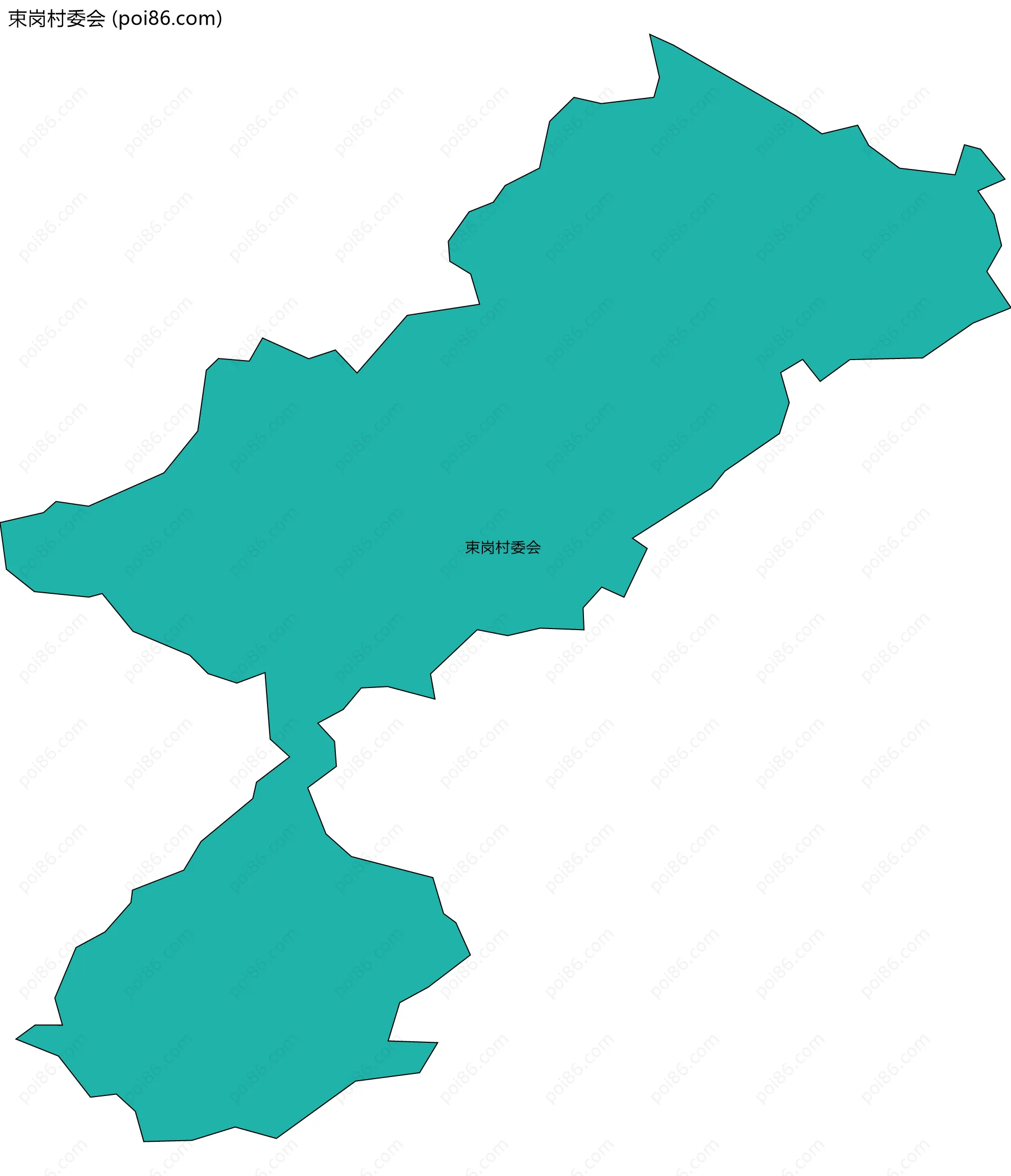 束岗村委会边界地图