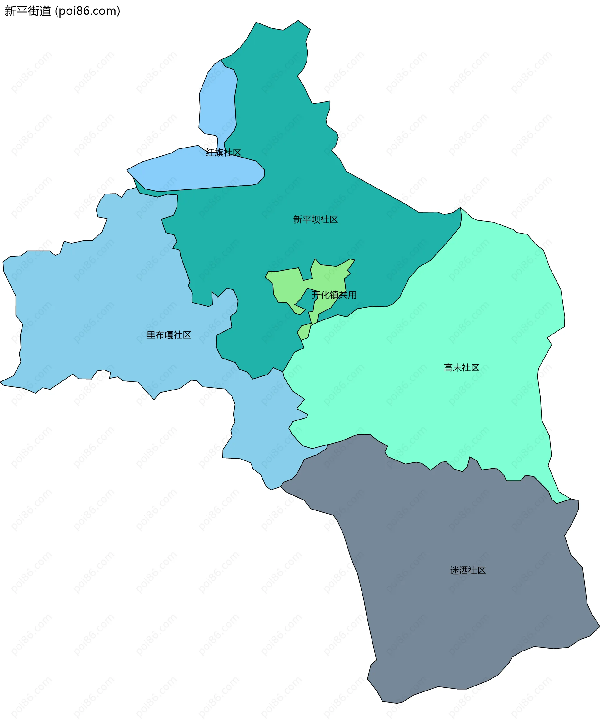 新平街道边界地图(五级行政区划)
