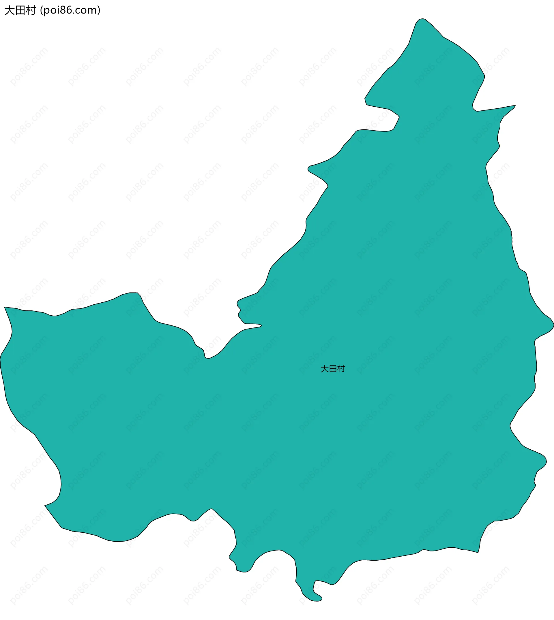 大田村边界地图