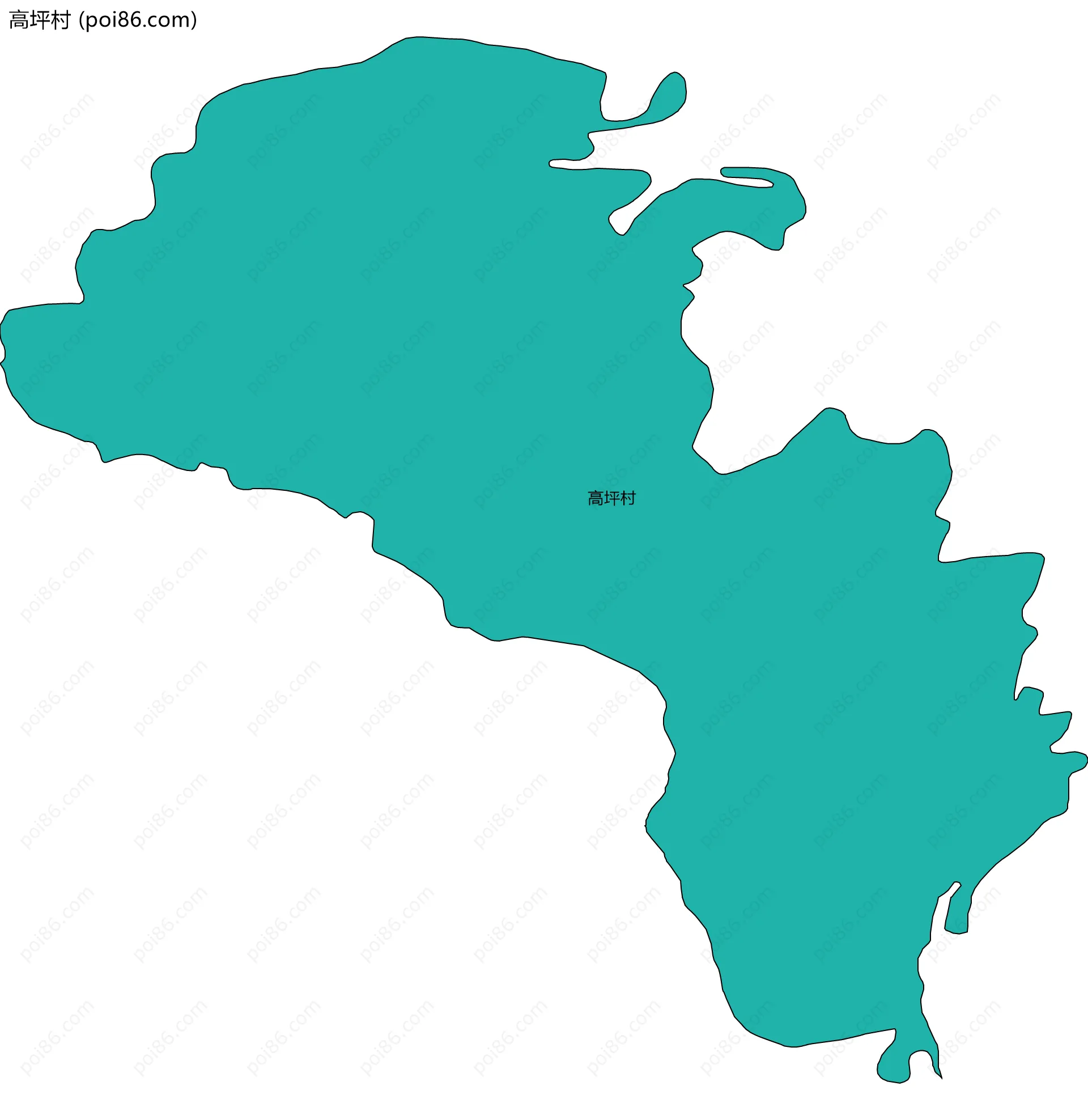 高坪村边界地图