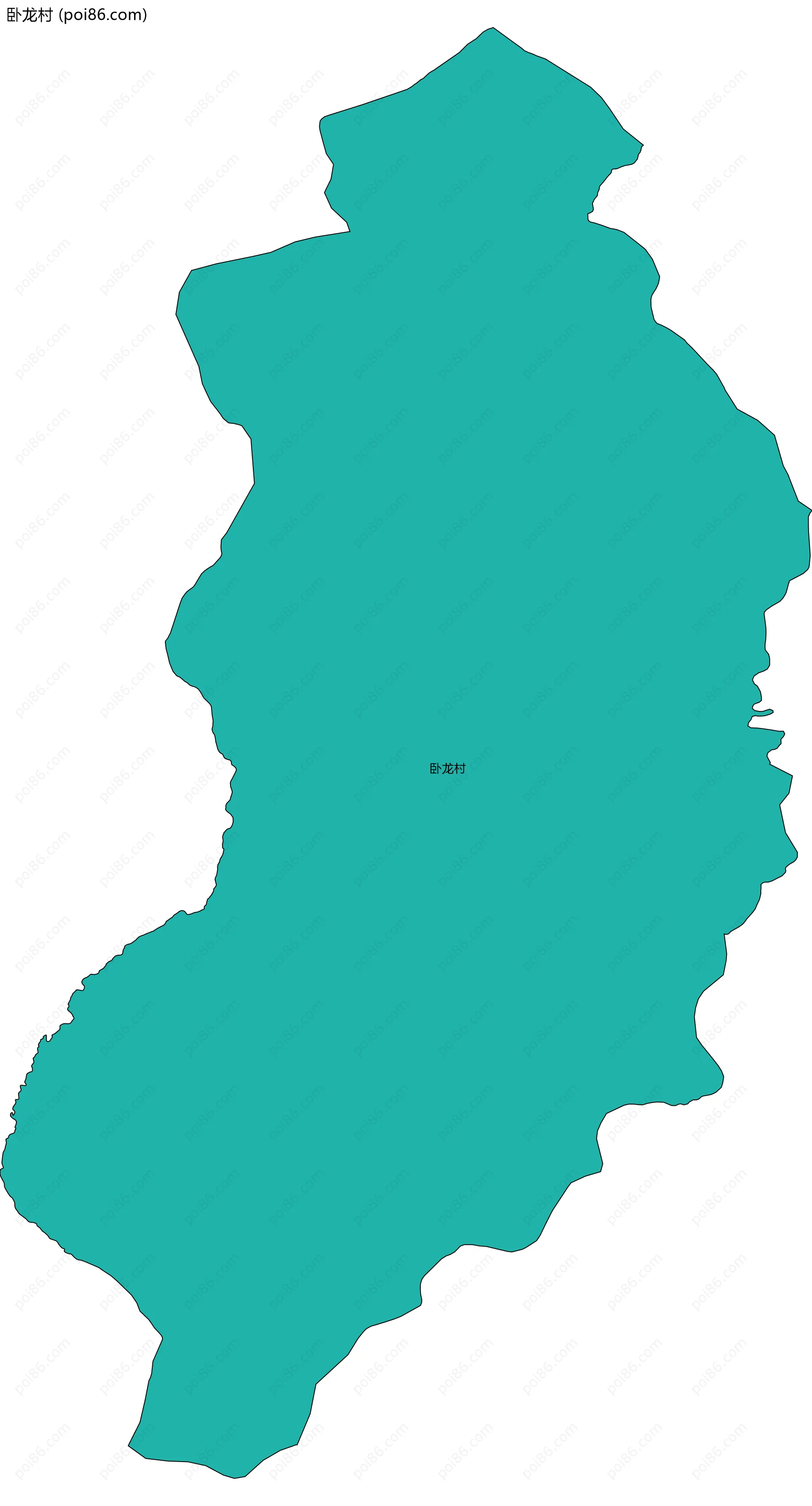 卧龙村边界地图