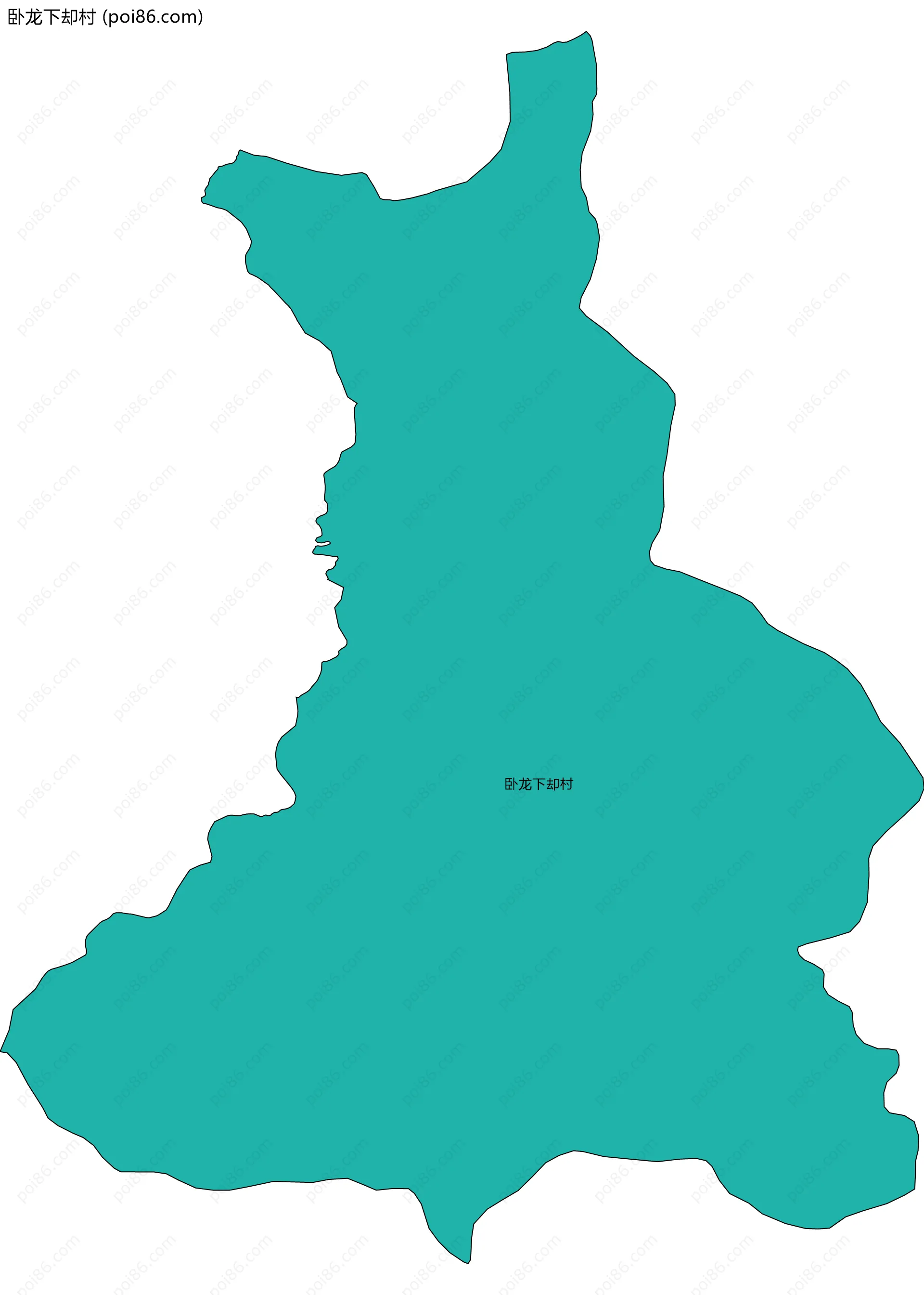 卧龙下却村边界地图