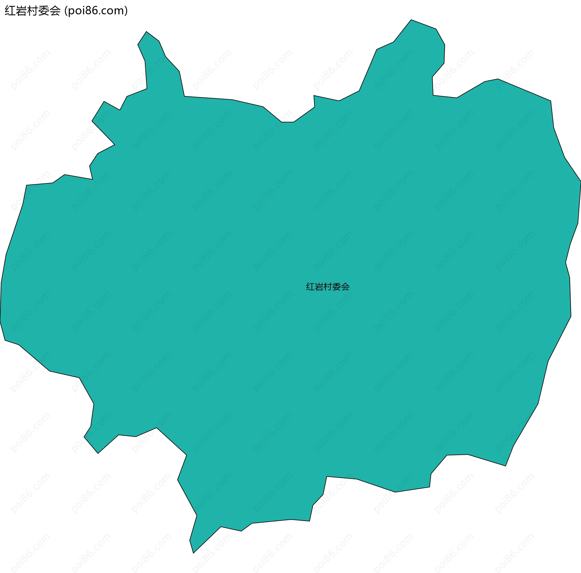 红岩村委会边界地图