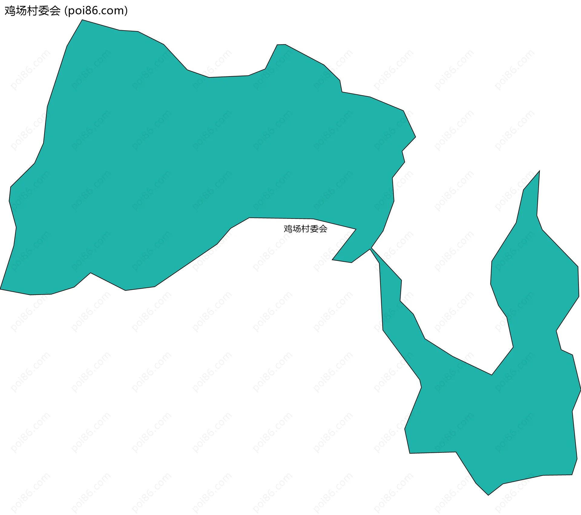 鸡场村委会边界地图