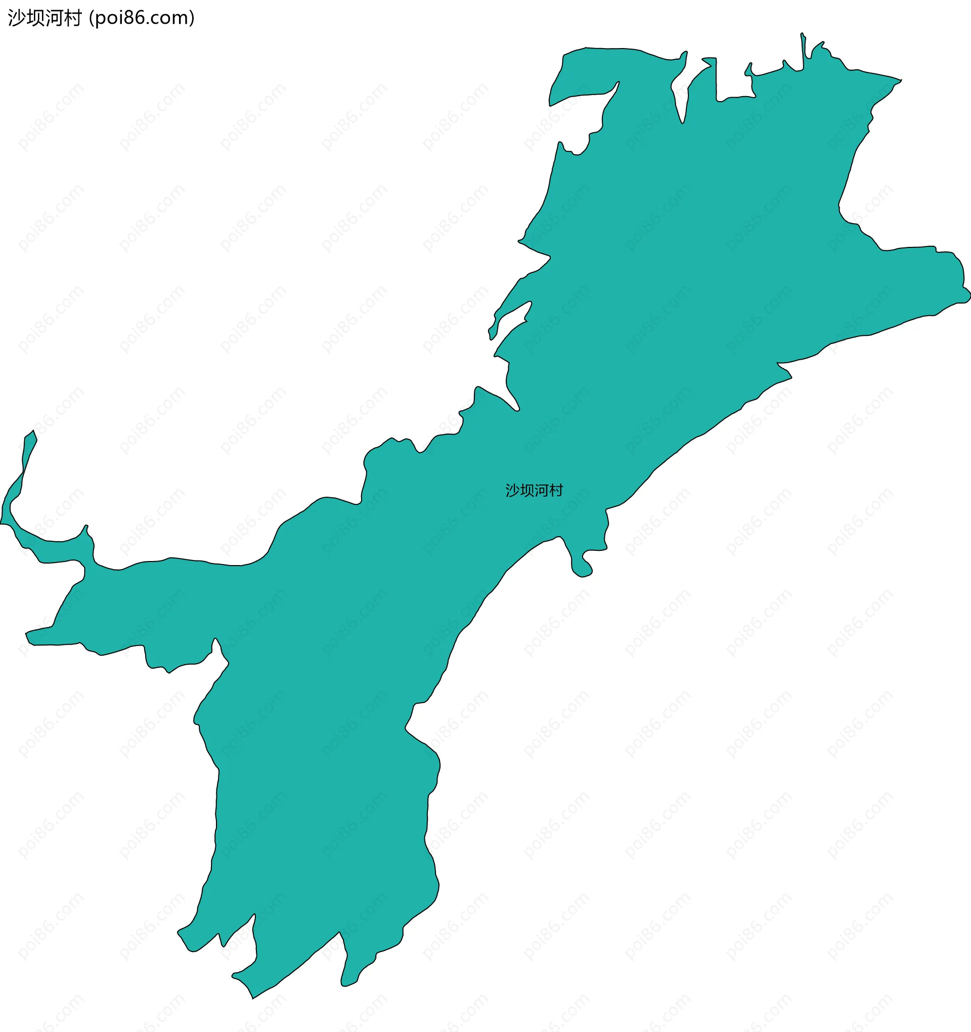 沙坝河村边界地图
