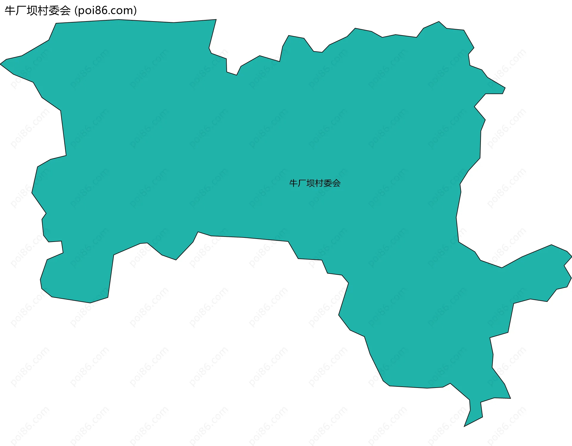 牛厂坝村委会边界地图