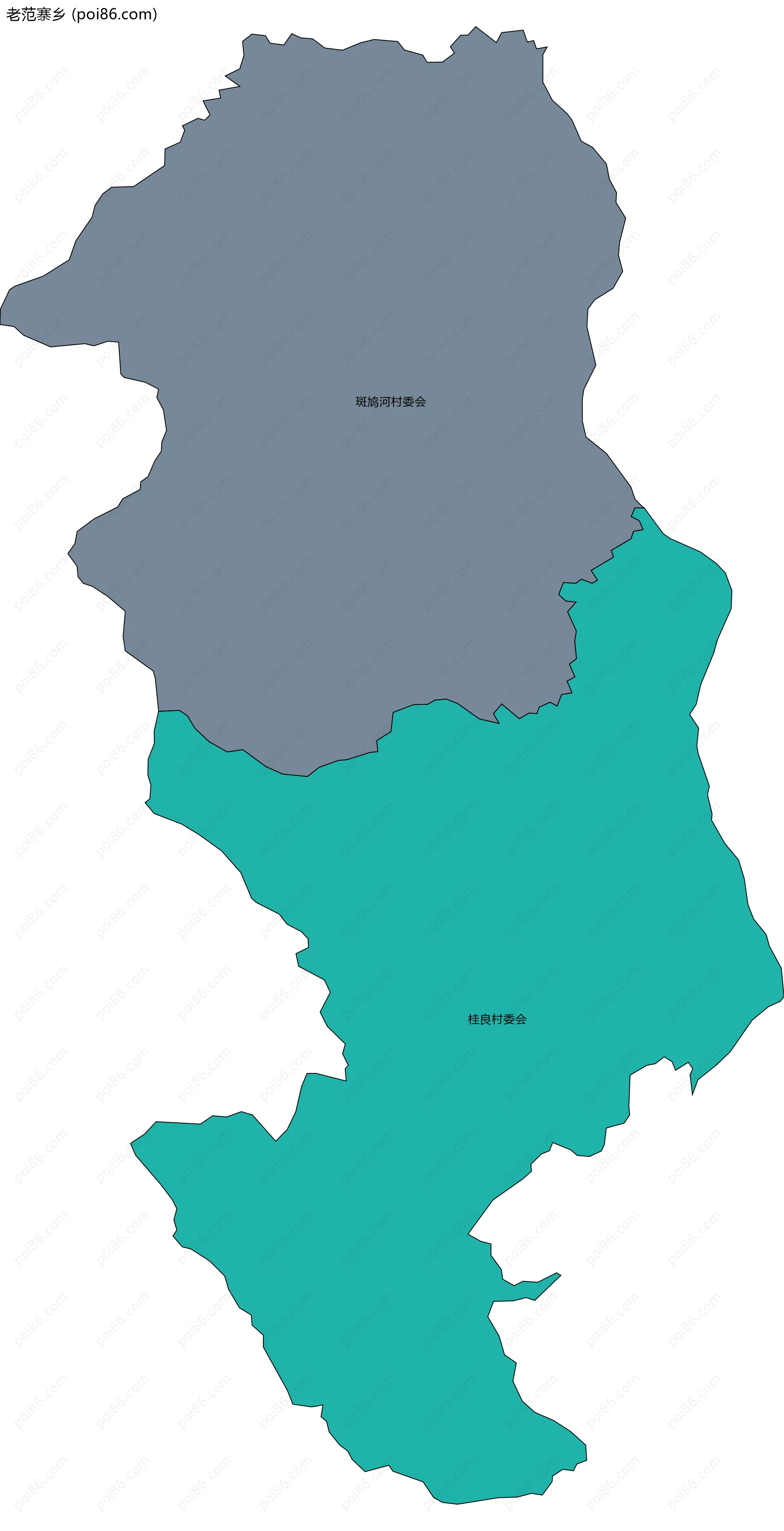 老范寨乡边界地图(五级行政区划)