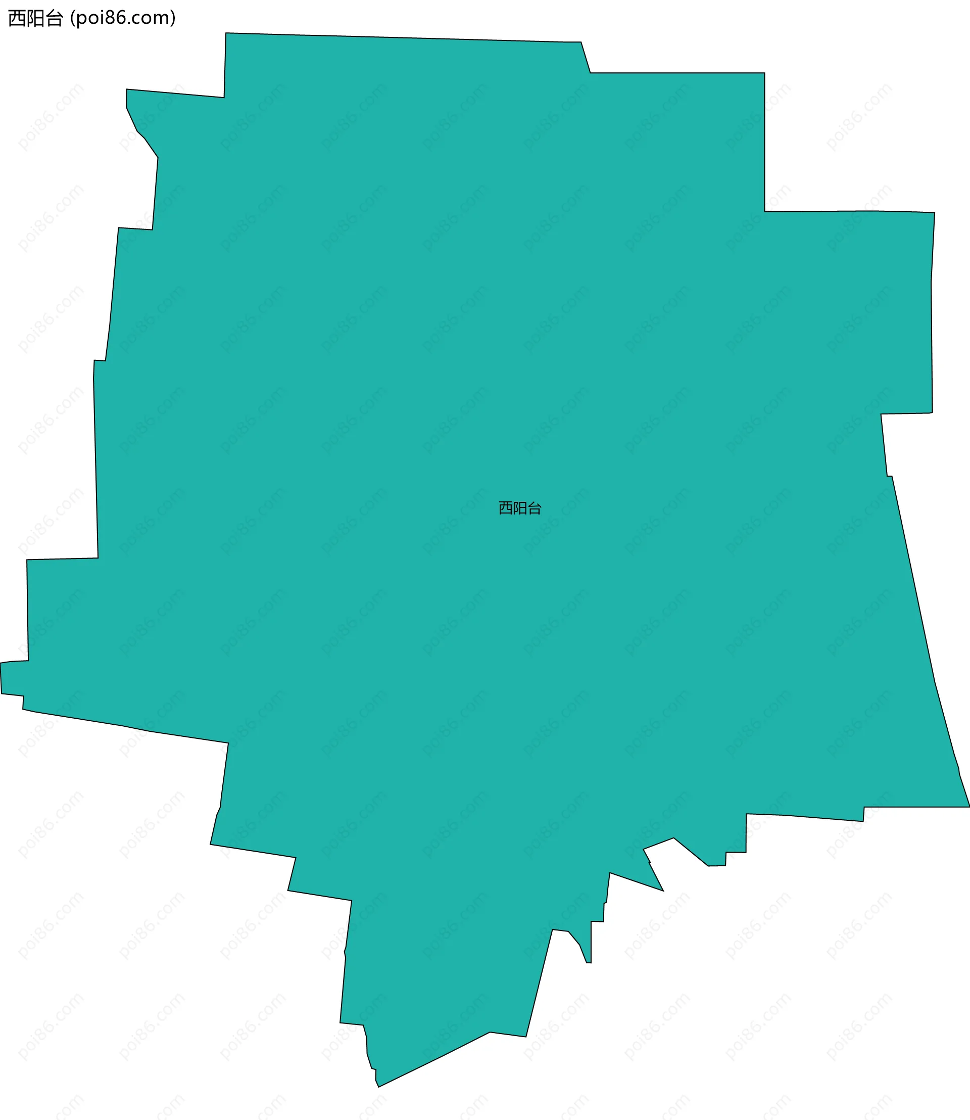 西阳台边界地图