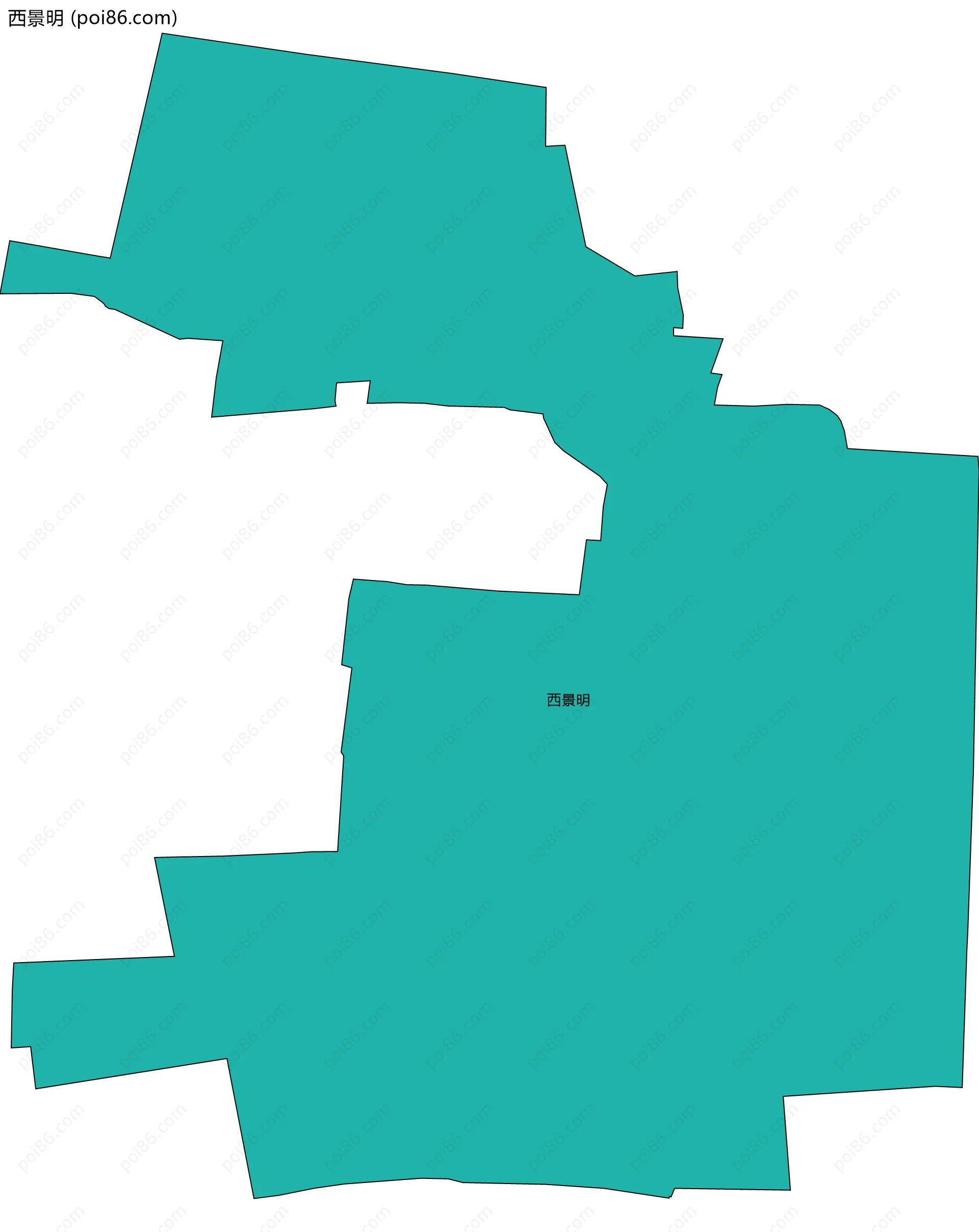 西景明边界地图