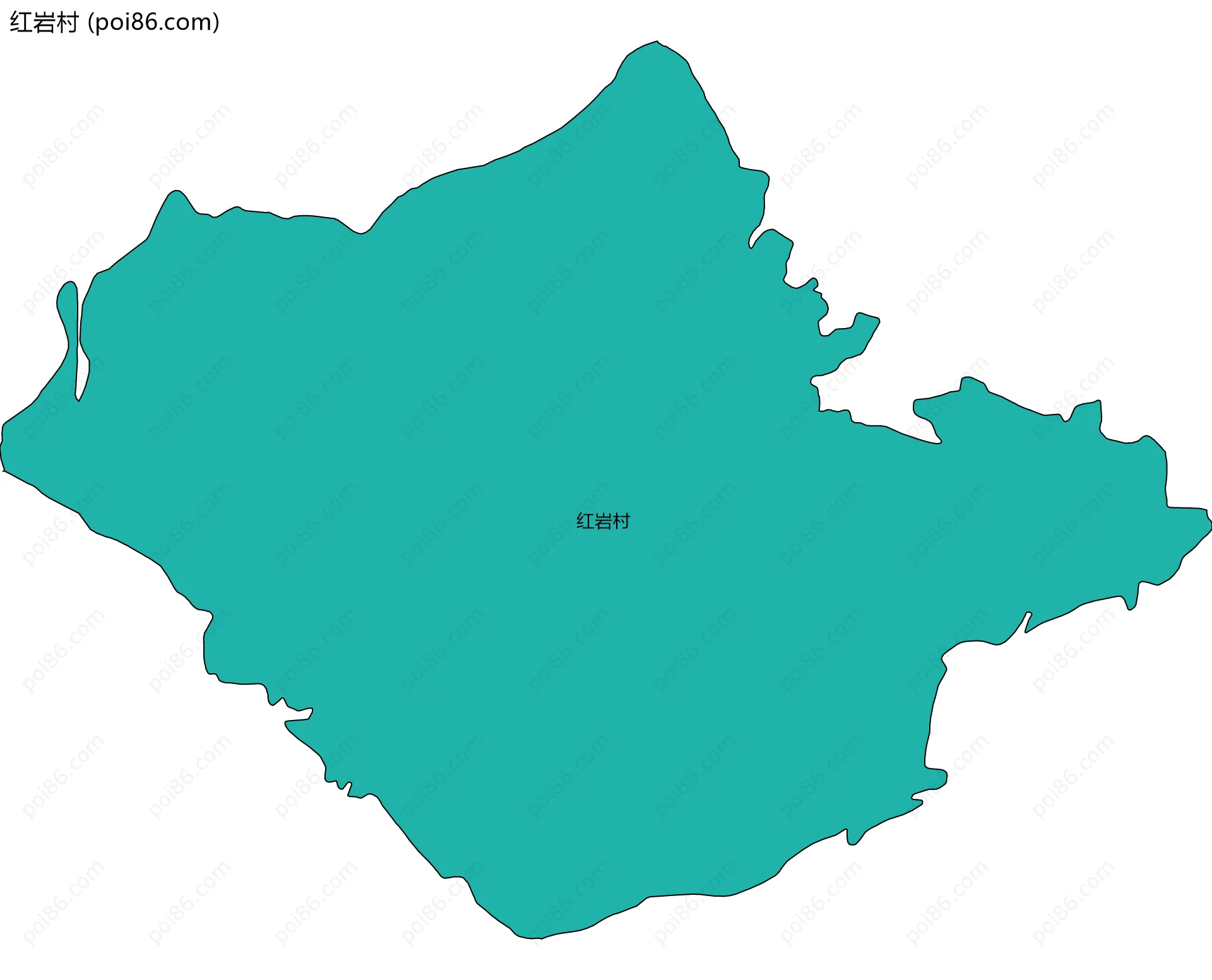 红岩村边界地图