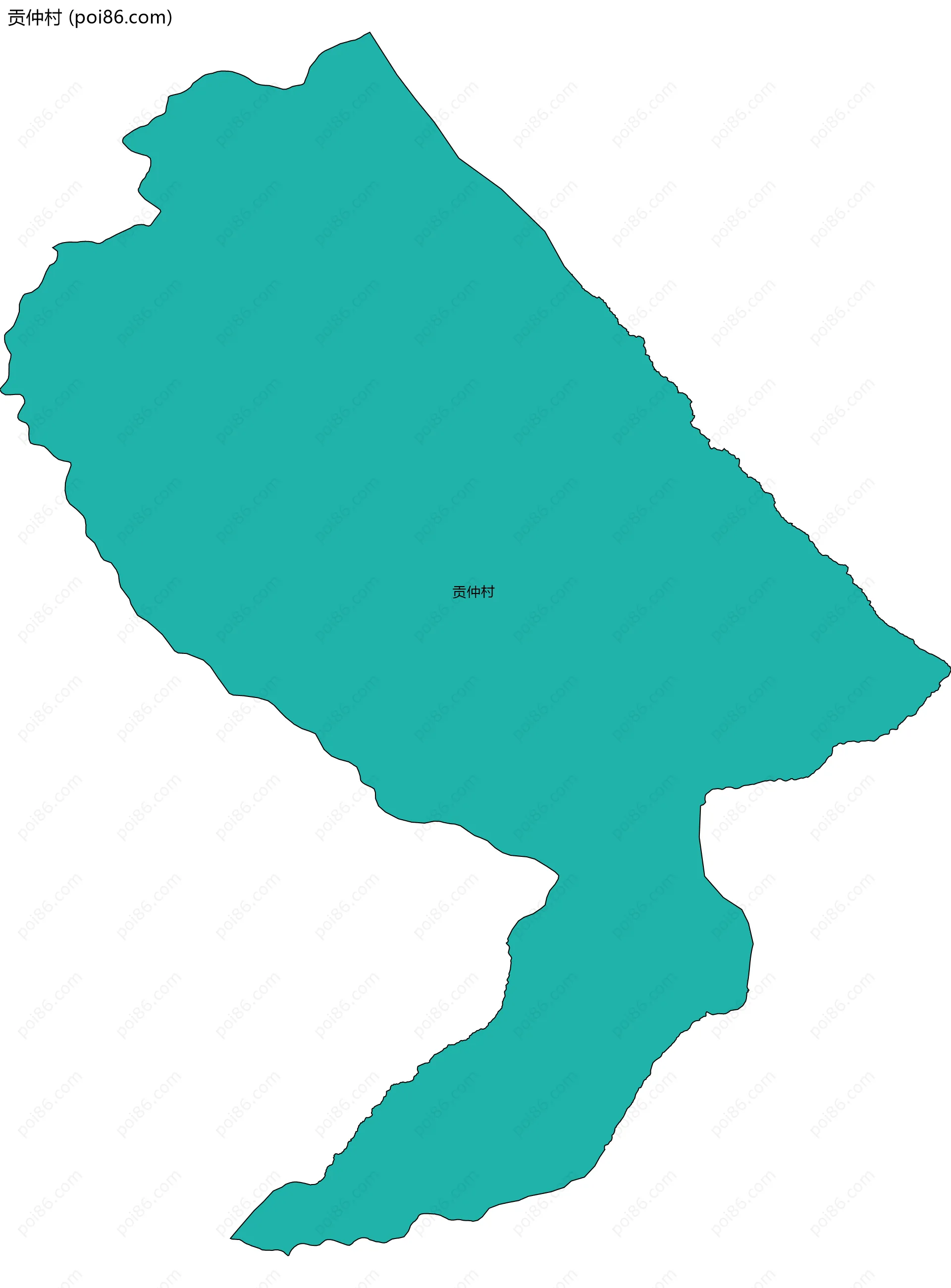 贡仲村边界地图