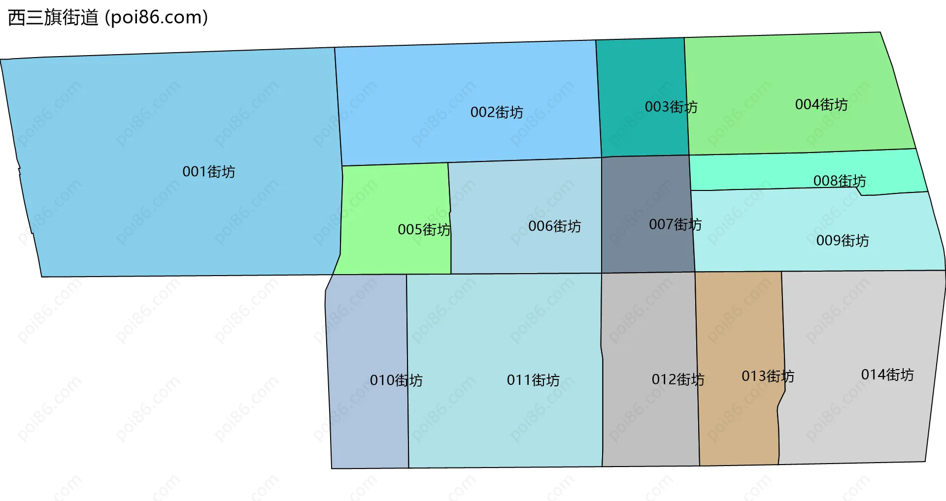 西三旗街道边界地图(五级行政区划)